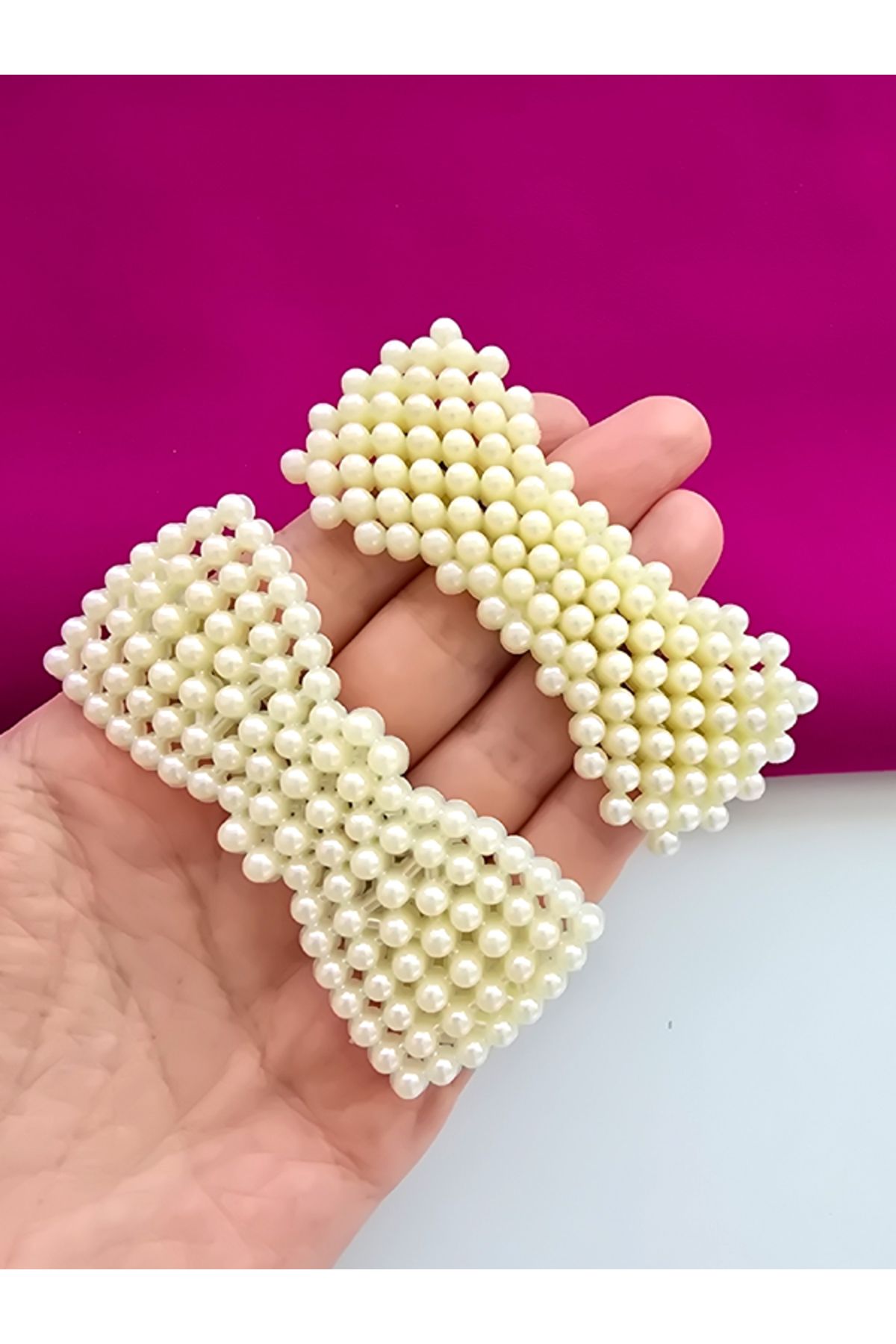 Riccoco Accessory İncili 2'li Büyük Boy Çıt Çıt Toka