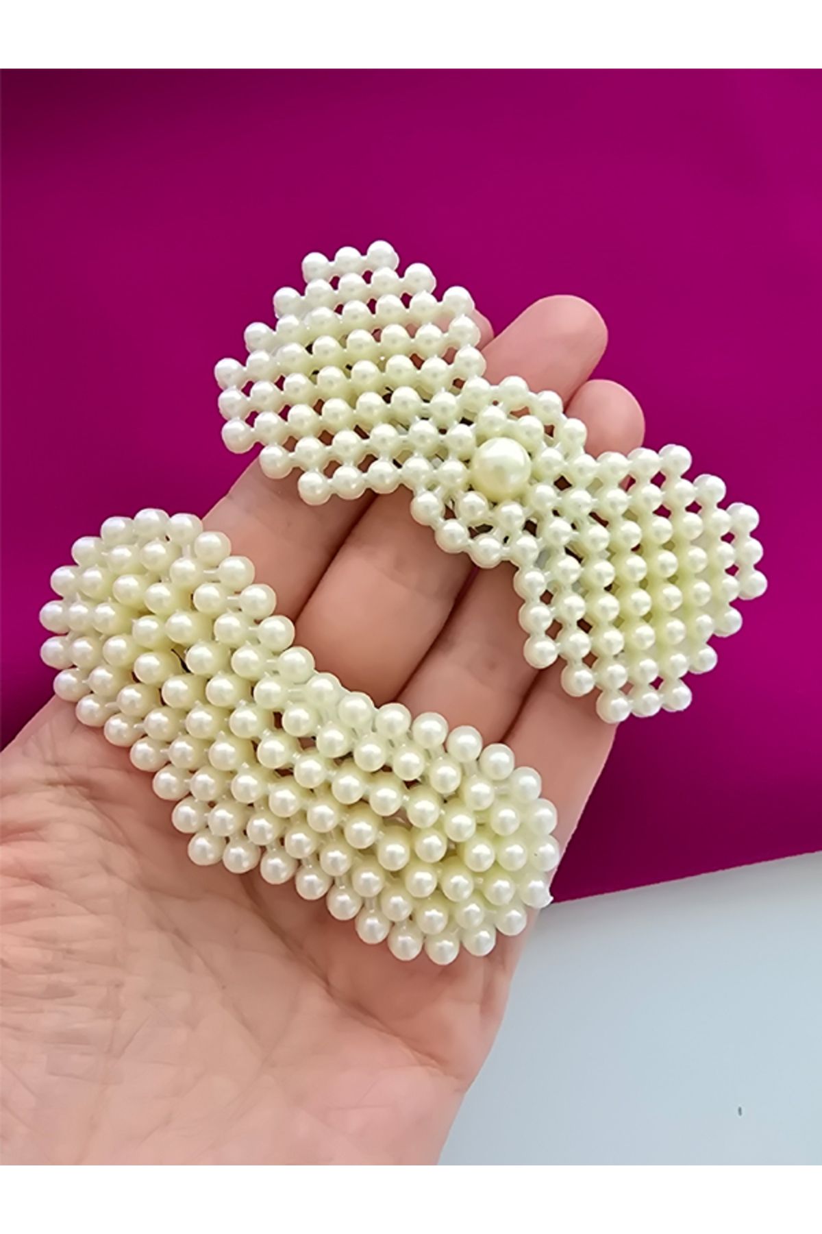Riccoco Accessory İncili 2'li Büyük Boy Çıt Çıt Toka