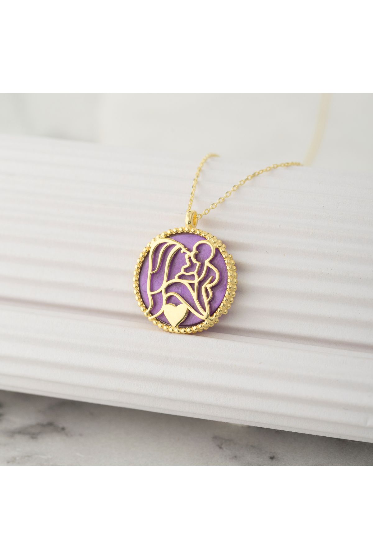 LOTUS JW Anne Bebek Gümüş Kolye (Gold) | 925 Ayar Gümüş Kolye