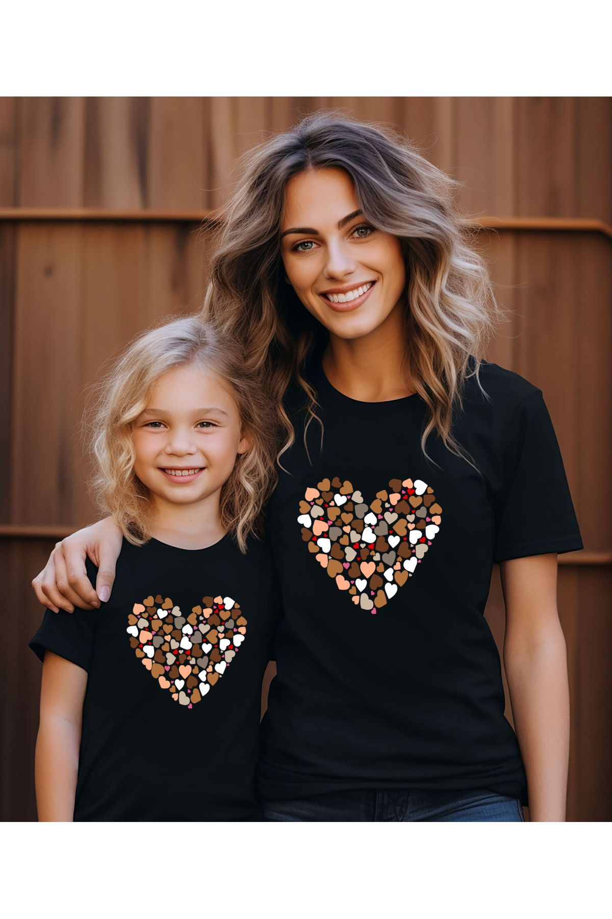 ASELİNDA Anne-Kız Kombin T-shirt -(TEKLİ ÜRÜNDÜR KOMBİN YAPMAK IÇİN 2 ADET SEPETE EKLEYİNİZ)