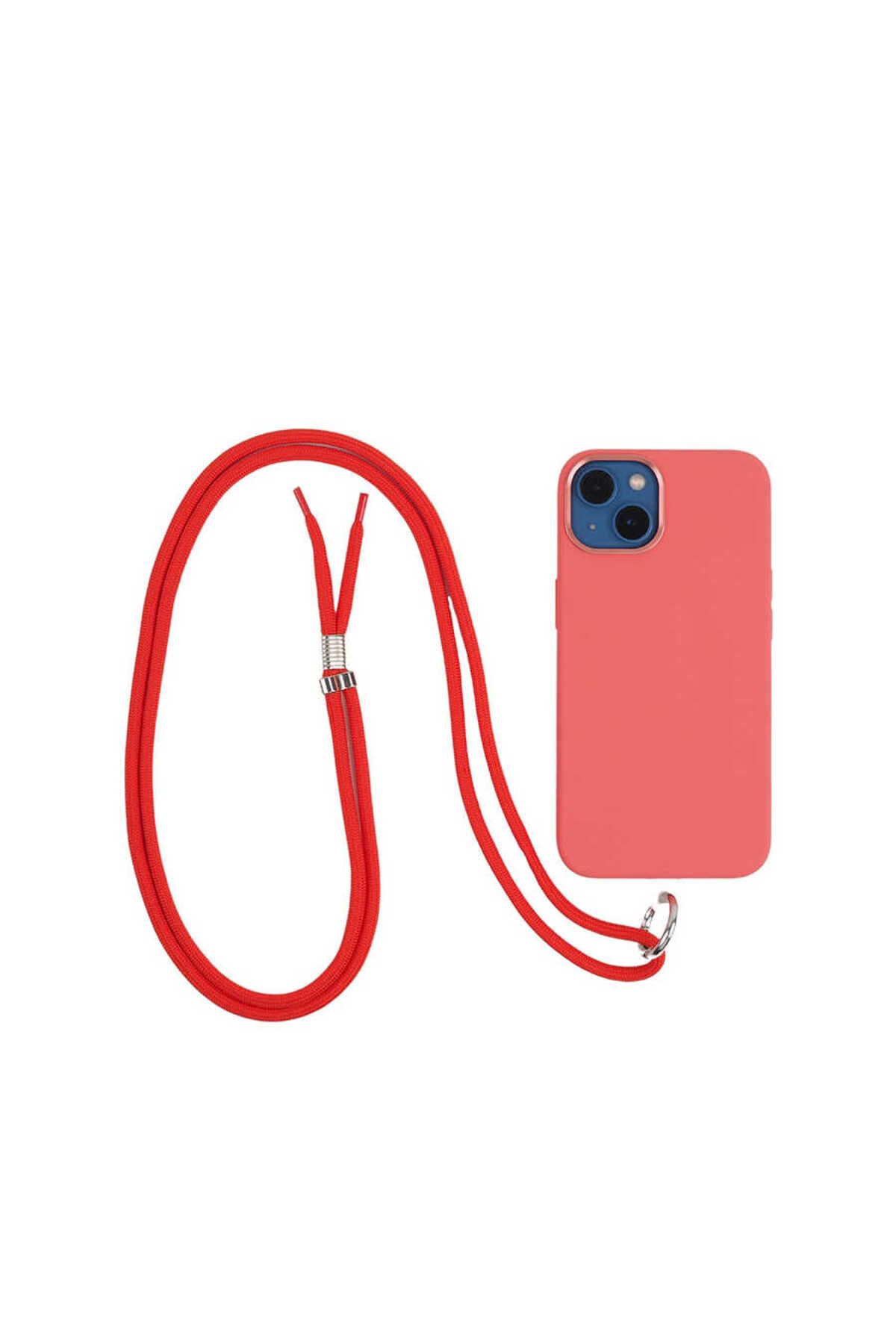 HTstore Zore Cep Telefonu Kumaş Halat İp 140 cm-Kırmızı