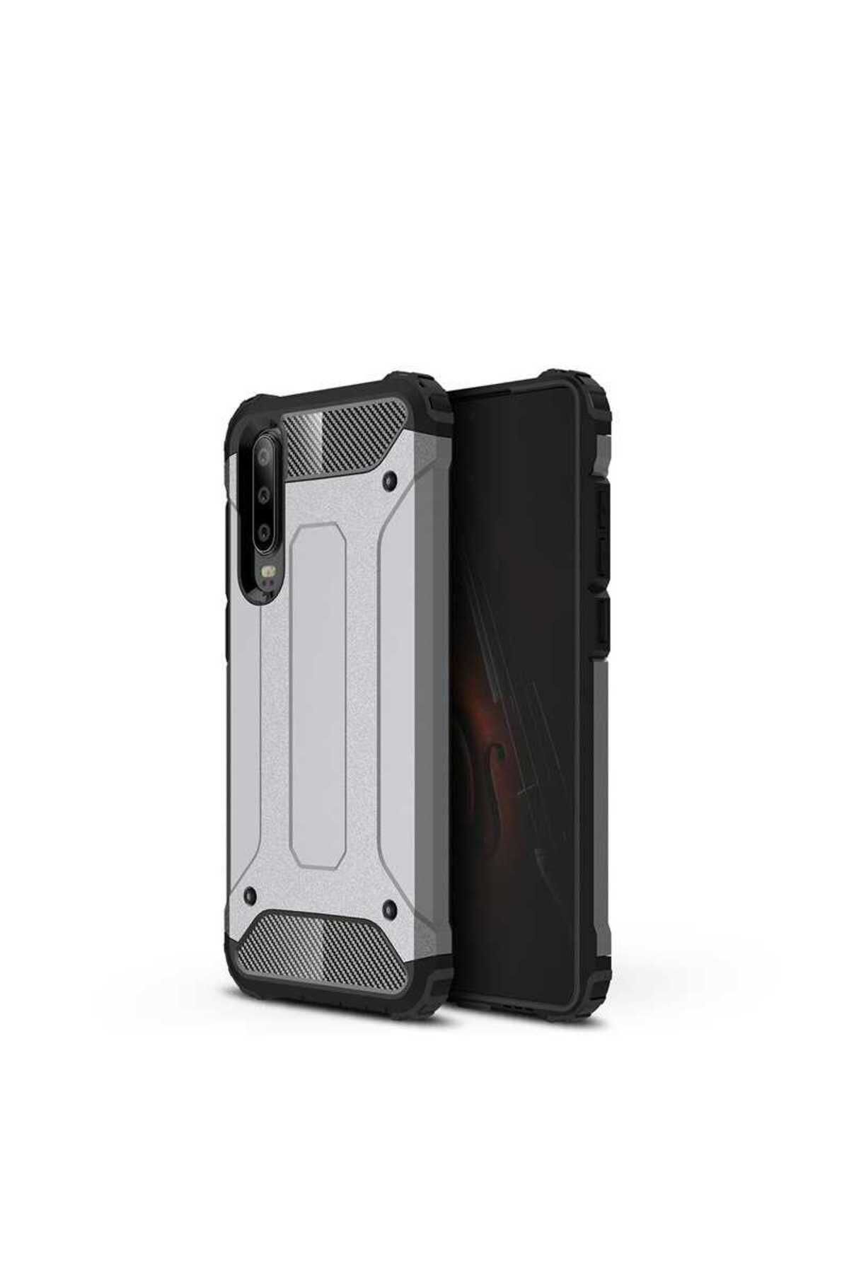 HTstore Huawei Uyumlu P30 Lite Kılıf Zore Crash Silikon Kapak-Rose gold