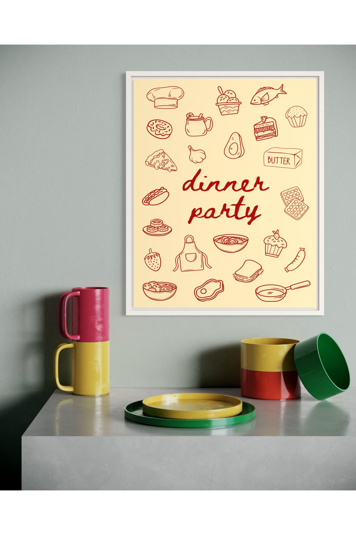 Woodsuppco Dinner Party Çerçevesiz Poster, Duvar Posteri, Sanatsal Poster, Duvar Dekoru