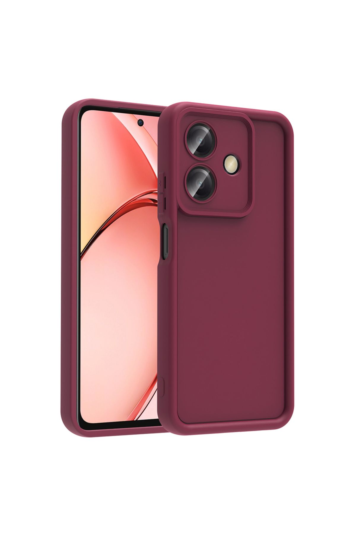 HTstore Oppo A3 Kılıf Kamera Korumalı Zore Ananas Kapak-Mürdüm