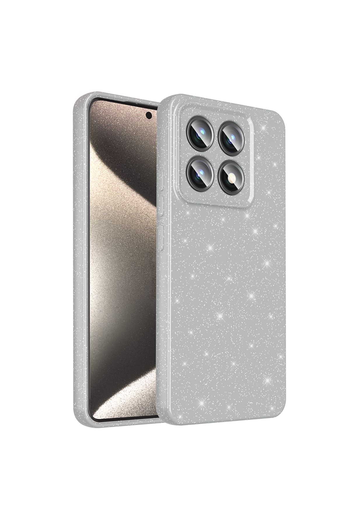 HTstore Xiaomi Uyumlu 14T Kılıf Kamera Korumalı Simli Lüks Zore Koton Kapak
