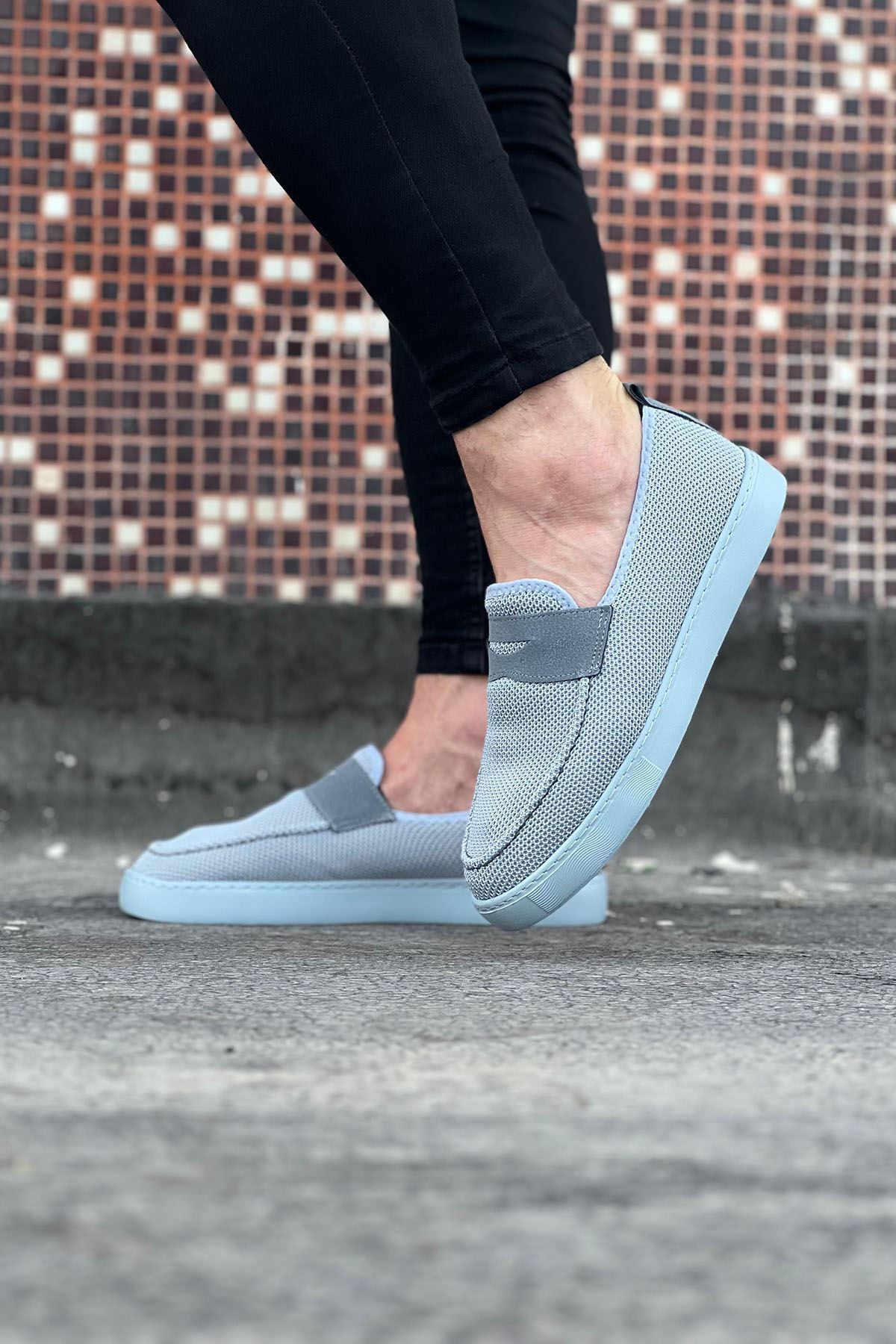 Erbilden WG061 Gri Triko Babet Erkek Casual Ayakkabı