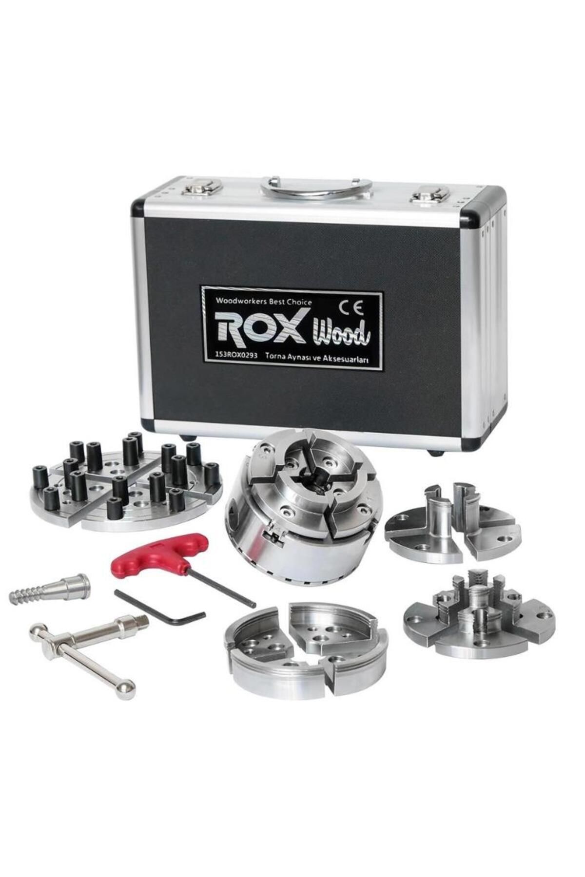 Rox Wood 0293 4 Çeneli Ahşap Torna Aynası ve Aksesuarları 6 Parça