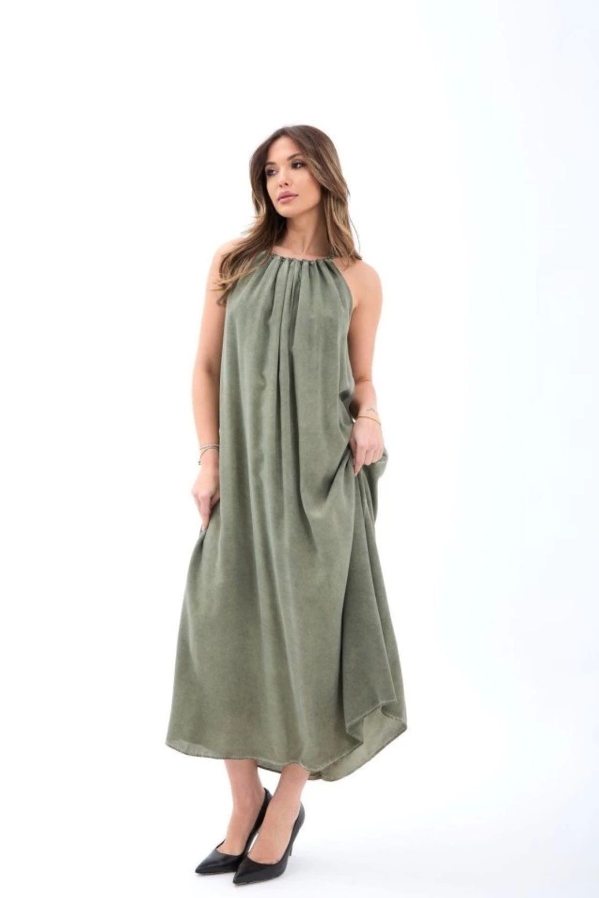 Butik 7387 ELBİSE-HAKİ