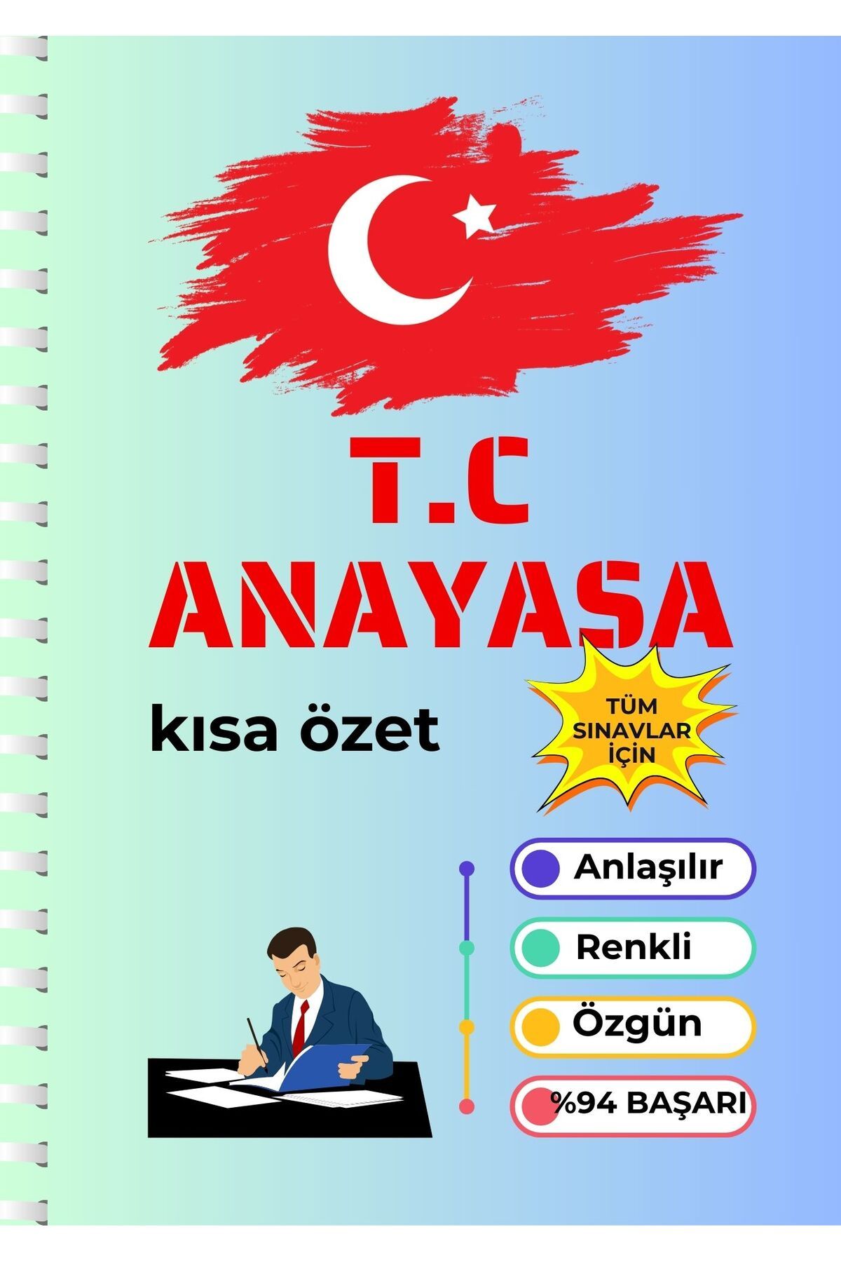 Pratik Kaynak Yayınları T.C ANAYASA KISA ÖZET. TÜM SINAVLARA YÖNELİK . RENKLİ A4 BASKI