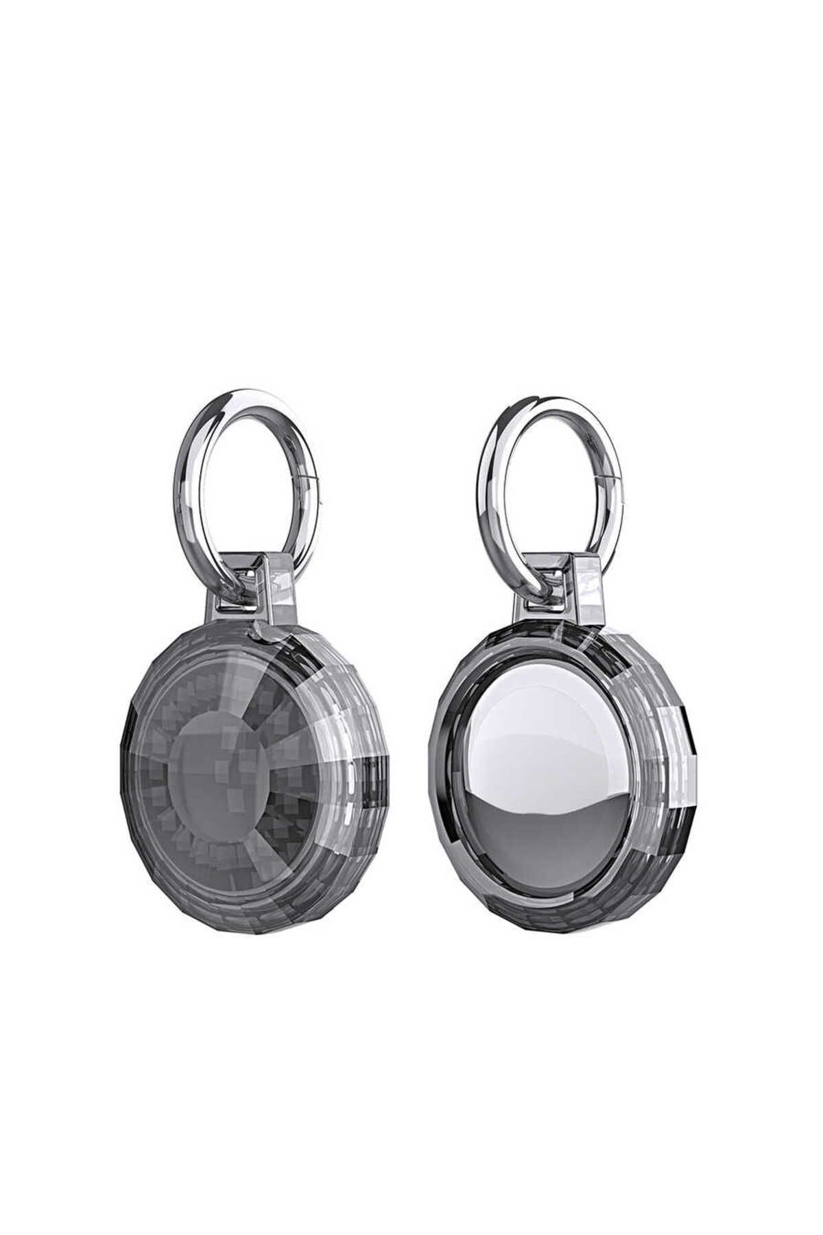 HTstore Zore Airtag Uyumlu 04 Silikon Anahtarlık-Siyah