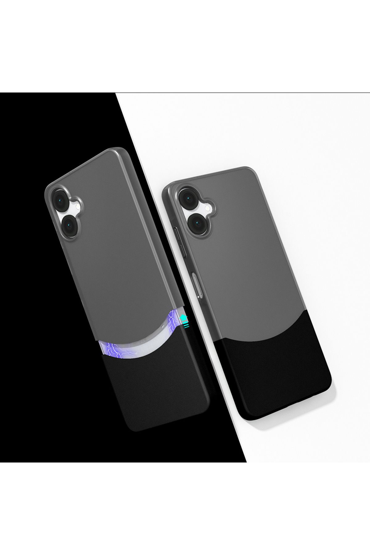 HTstore Galaxy Uyumlu A06 Kılıf Mıknatıslı Zore Duble Kapak-Siyah