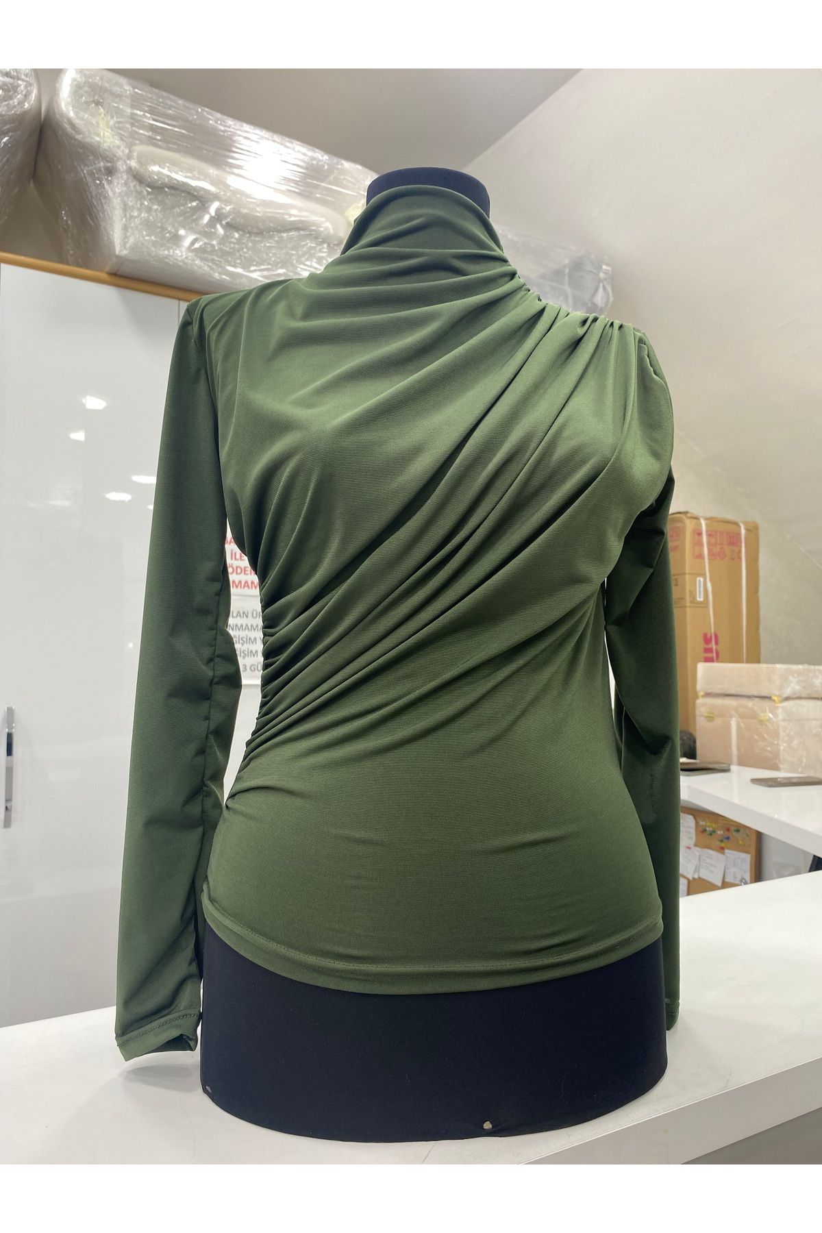 saygın moda sandy dik yaka bluz