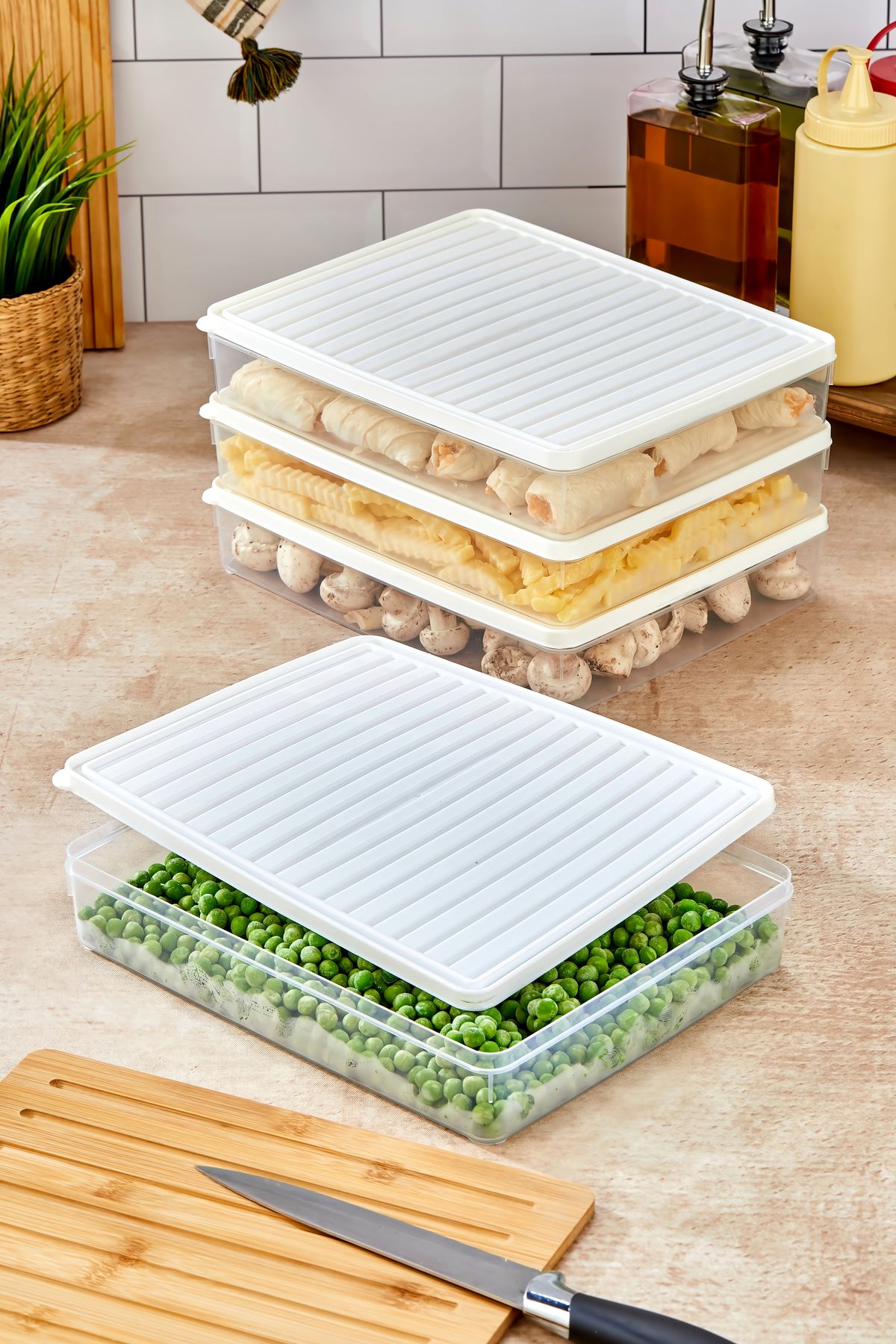 MHK Collection Mega Saklama Kabı Seti – 10’lu x 2.5L (Toplam 25L) | Hava ve Su Geçirmez | Dondurucuya Uygun