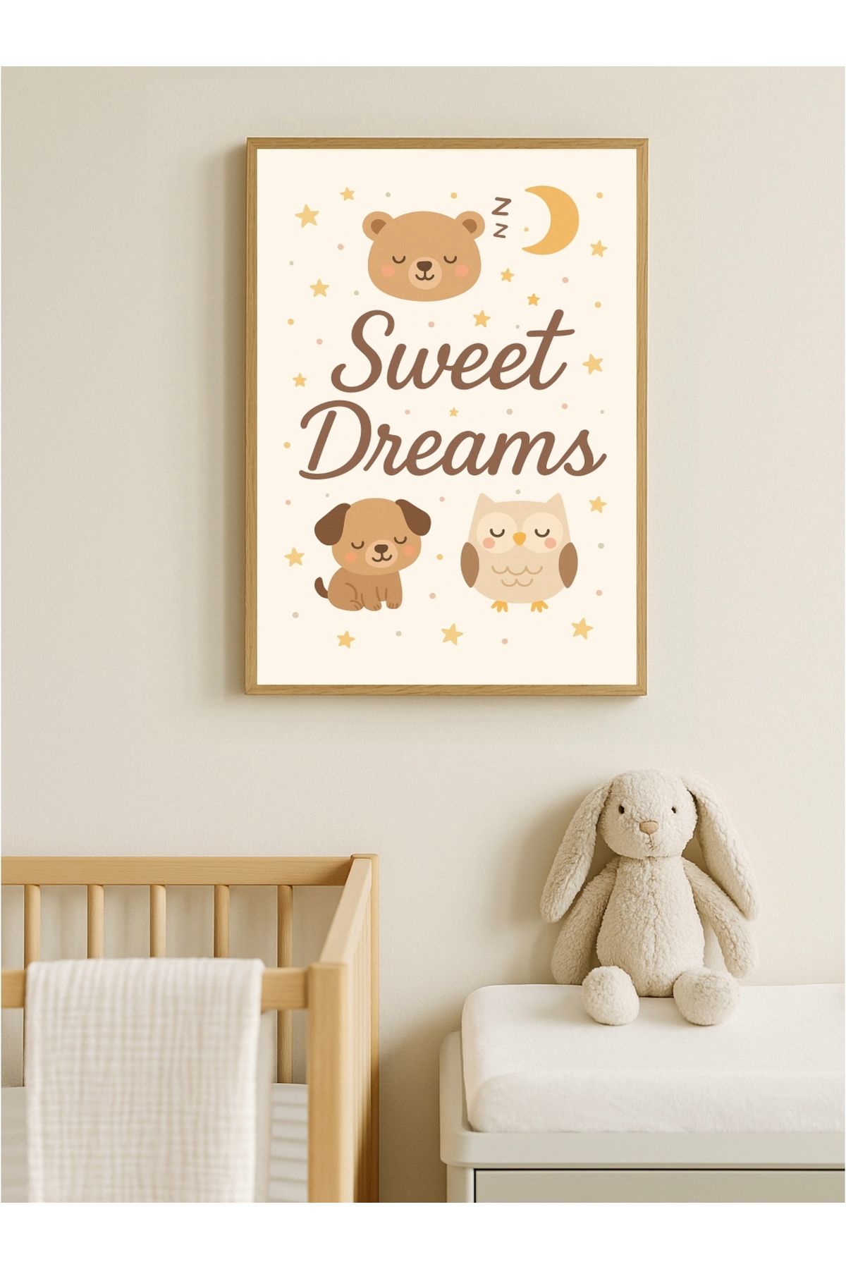 For Art Atölye Sweet Dreams Dijital Baskı Ahşap Çerçeveli Bebek ve Çocuk Odası Tablosu