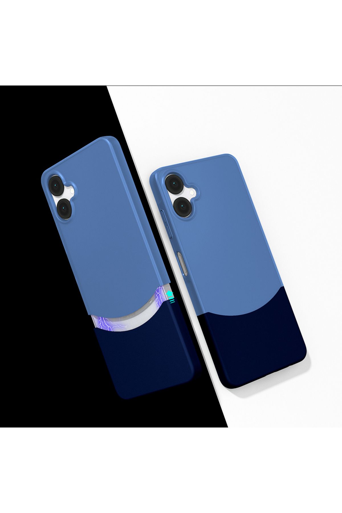 HTstore Galaxy Uyumlu A06 Kılıf Mıknatıslı Zore Duble Kapak-Lacivert
