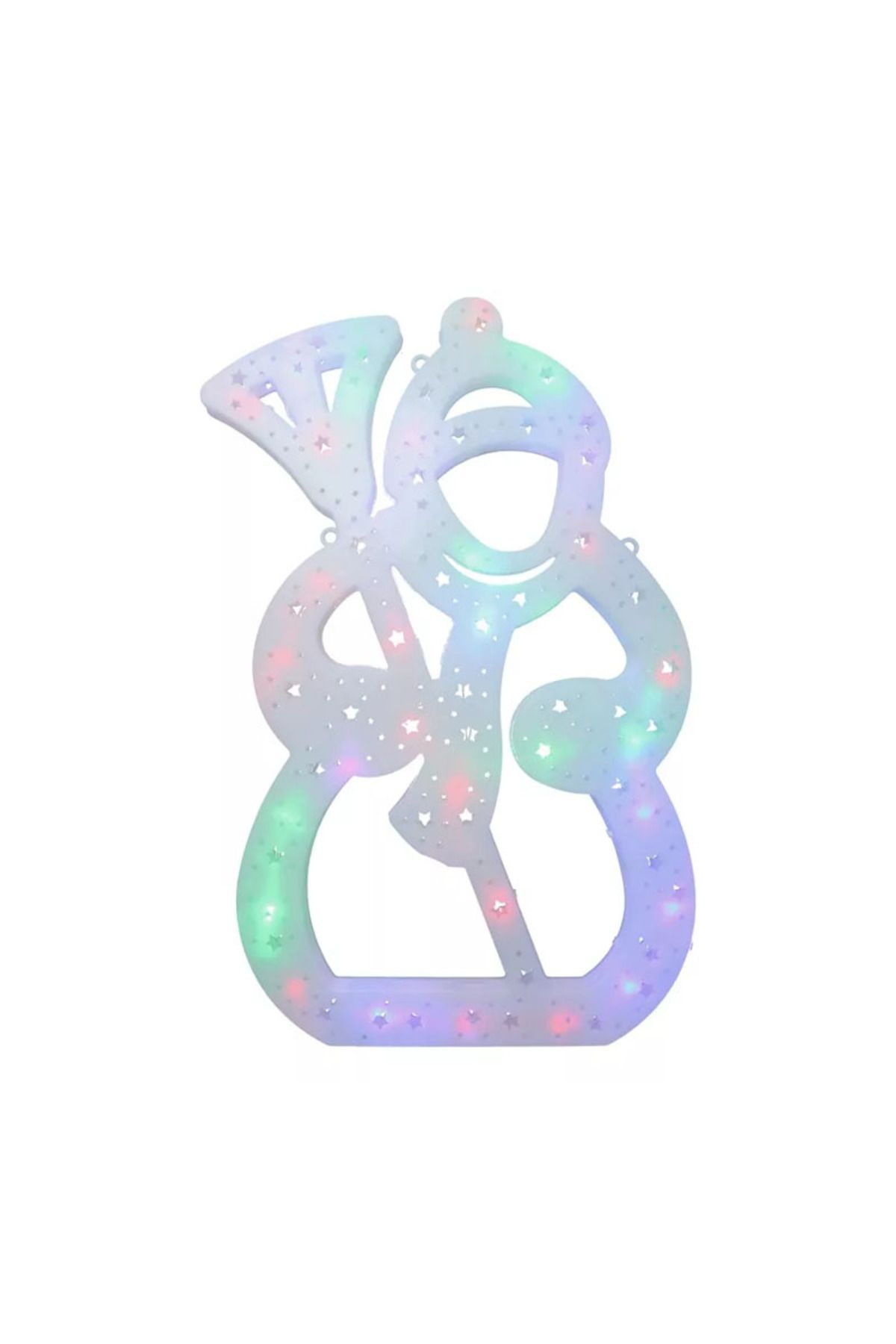 NEXTLY Christmas Decoration With Rgb Led Lights , Hanging Hole, Snowman Shape, 42x26cm - One Size