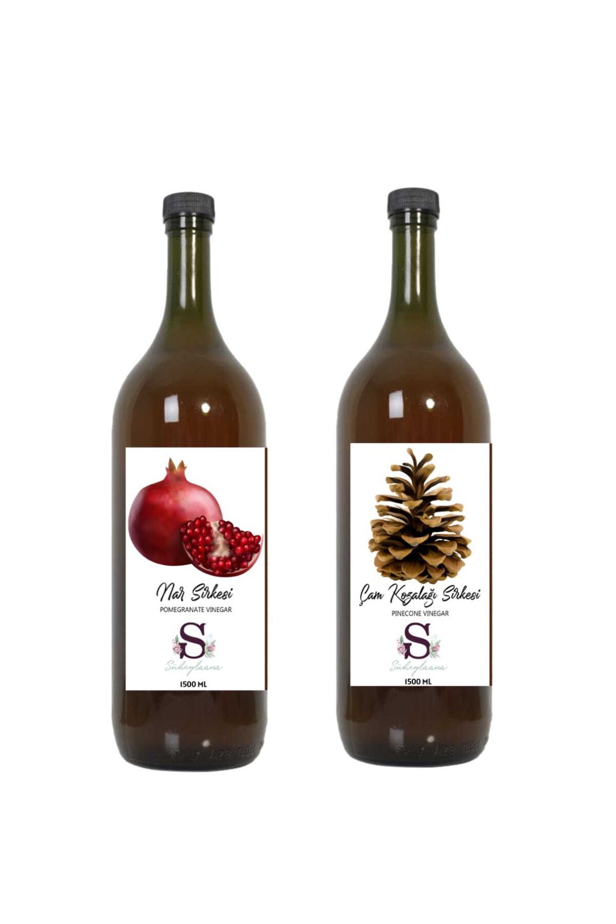 Süheylaana Doğal Nar Sirkesi 1500 Ml - Doğal Çam Kozalağı Sirkesi 1500 Ml