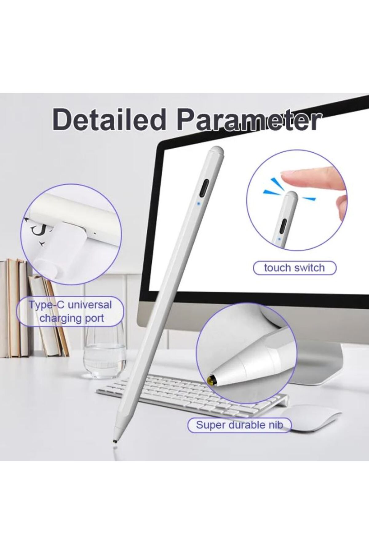 REDz Accessories-Stylus digital, compatibilitate universală cu iPad, senzor inteligent, utilizare fluidă, alb 7