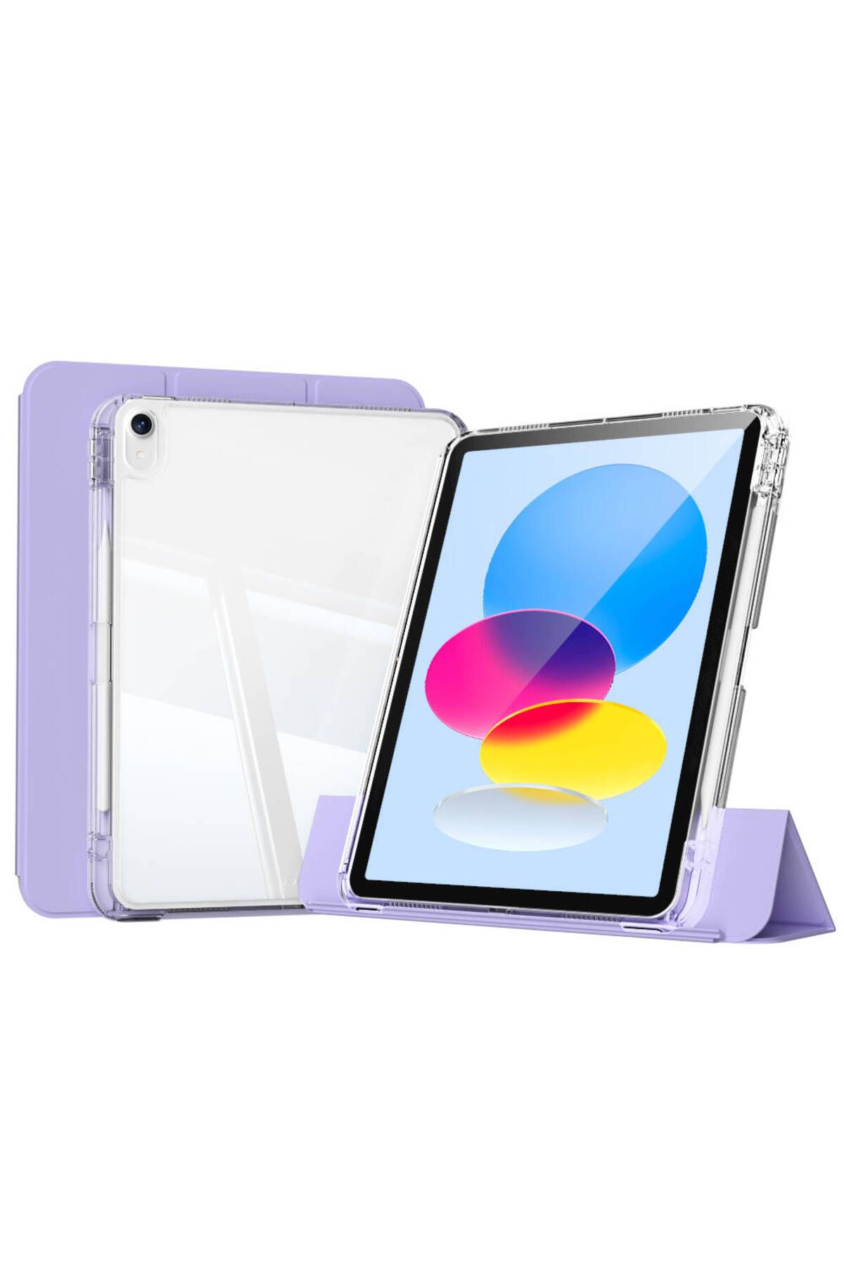 HTstore iPad Uyumlu 11.Nesil 2025 Kılıf Magnetik Ayrılabilen Airbagli Zore Sliding Tablet Kılıfı-Lavender