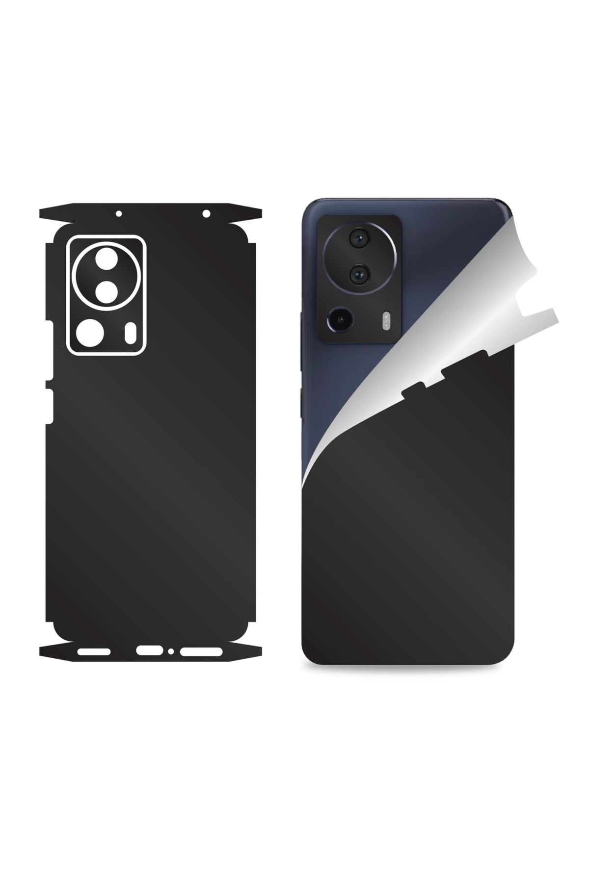 Bowie Xiaomi Mi 13 Lite için uyumlu 360 full arka ve yan kaplama koruma sticker MAT SİYAH