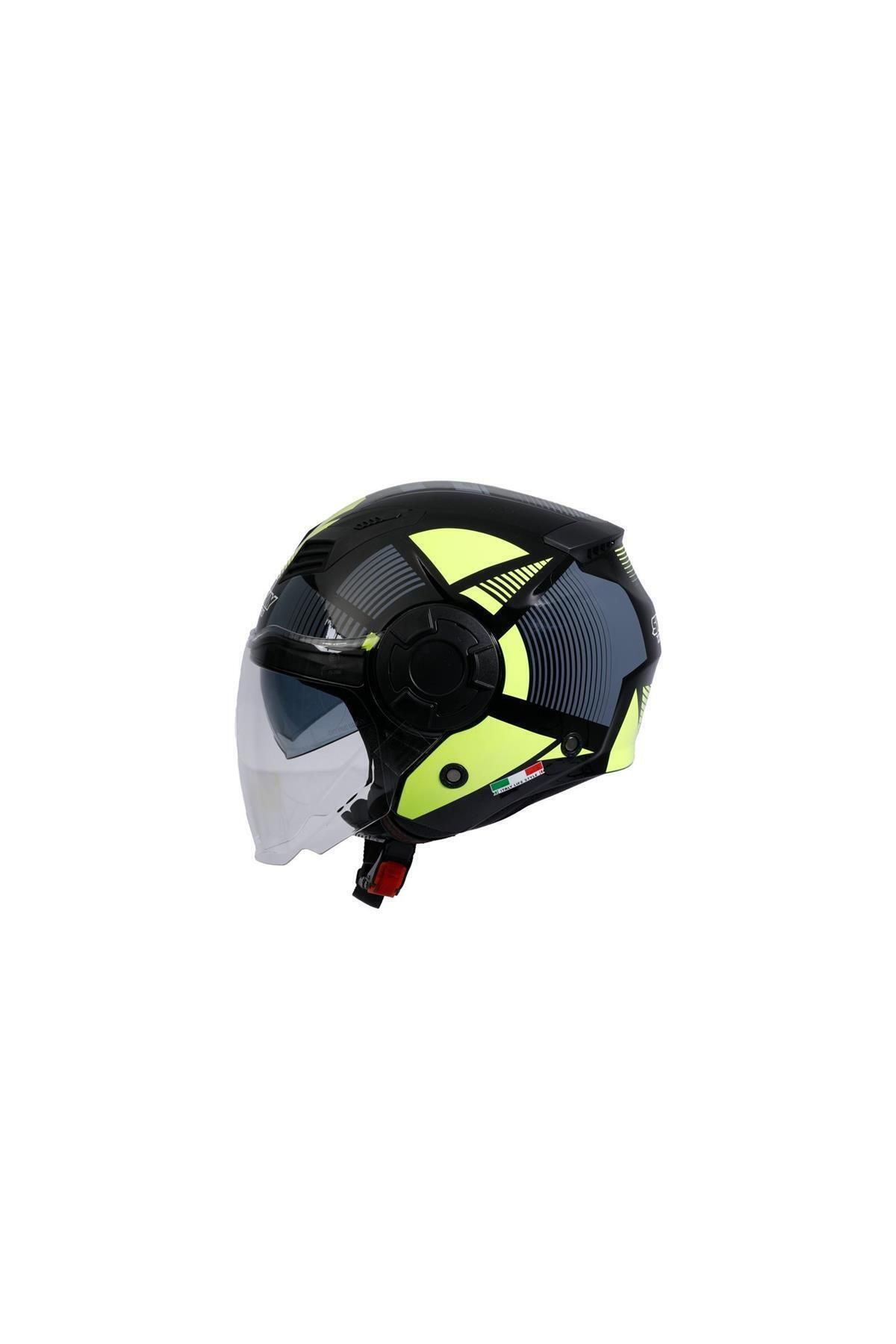 Sway Kask Sway SW766 Yarım Geko Black Yellow