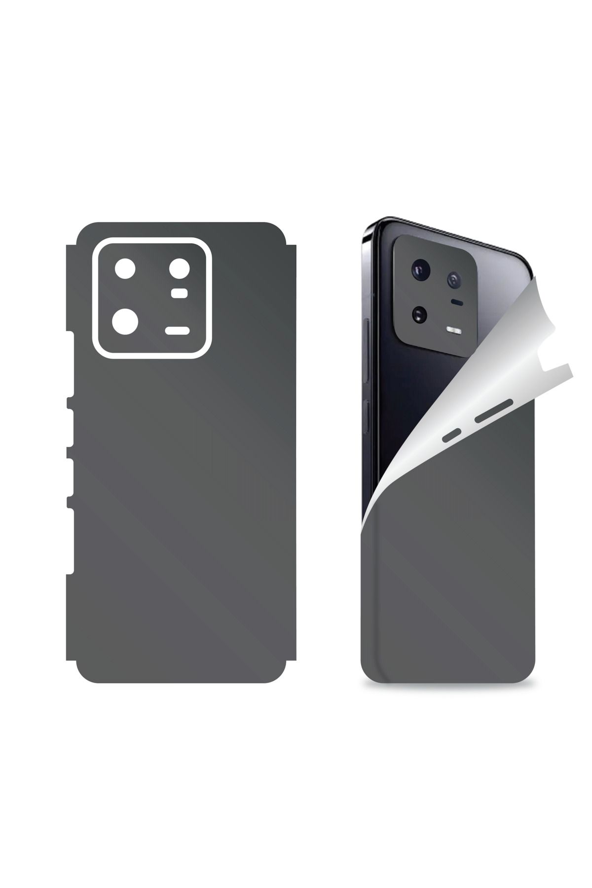 Bowie Xiaomi Mi 13 Pro için uyumlu 360 full arka ve yan kaplama koruma sticker KOYU GRİ