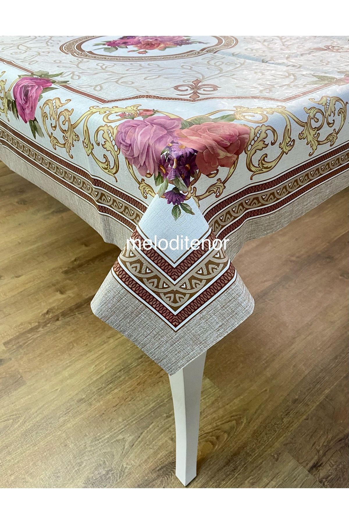 Decoline Kalın elyaf astarlı pano desen kaymaz pvc dikdörtgen muşamba masa örtüsü 120x140 cm