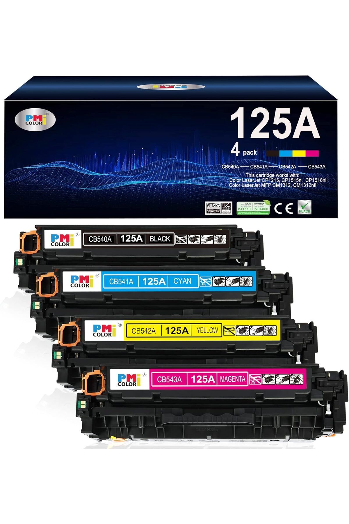 HP Color CP1215,CM1312nfi,CM1312 MFP,CP1518ni,CP1515n (Black,Cyan,Magenta,Yellow)*YA-DE* TONER