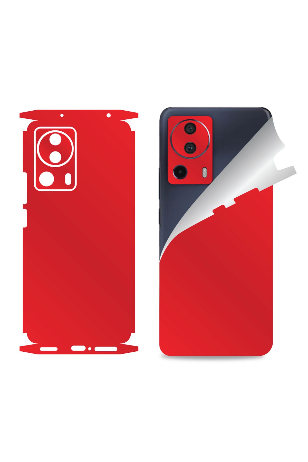 Bowie Xiaomi Mi 13 Lite için uyumlu 360 full arka ve yan kaplama koruma sticker KIRMIZI