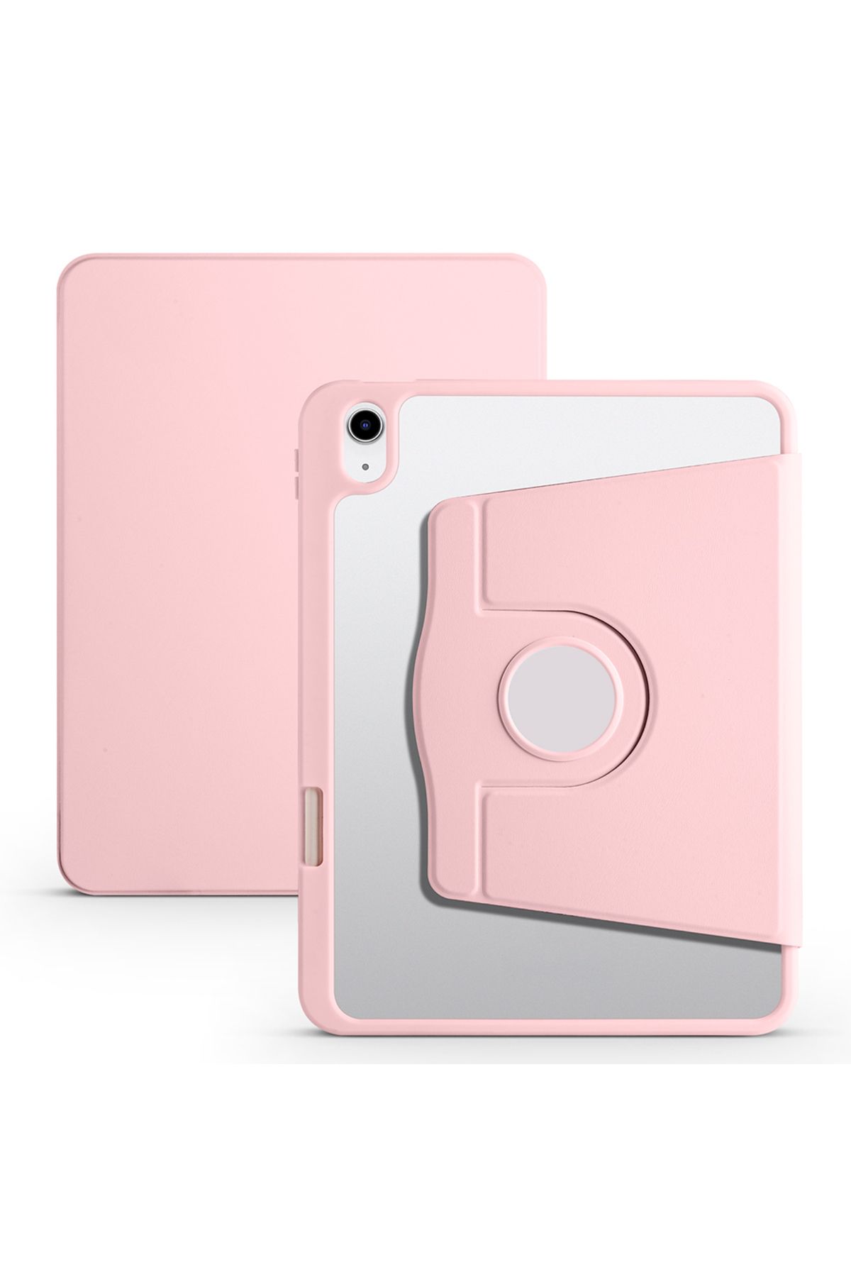 HTstore iPad Uyumlu 11.Nesil 2025 Kılıf Zore Termik Kalem Bölmeli Dönebilen Standlı Kılıf-Pembe