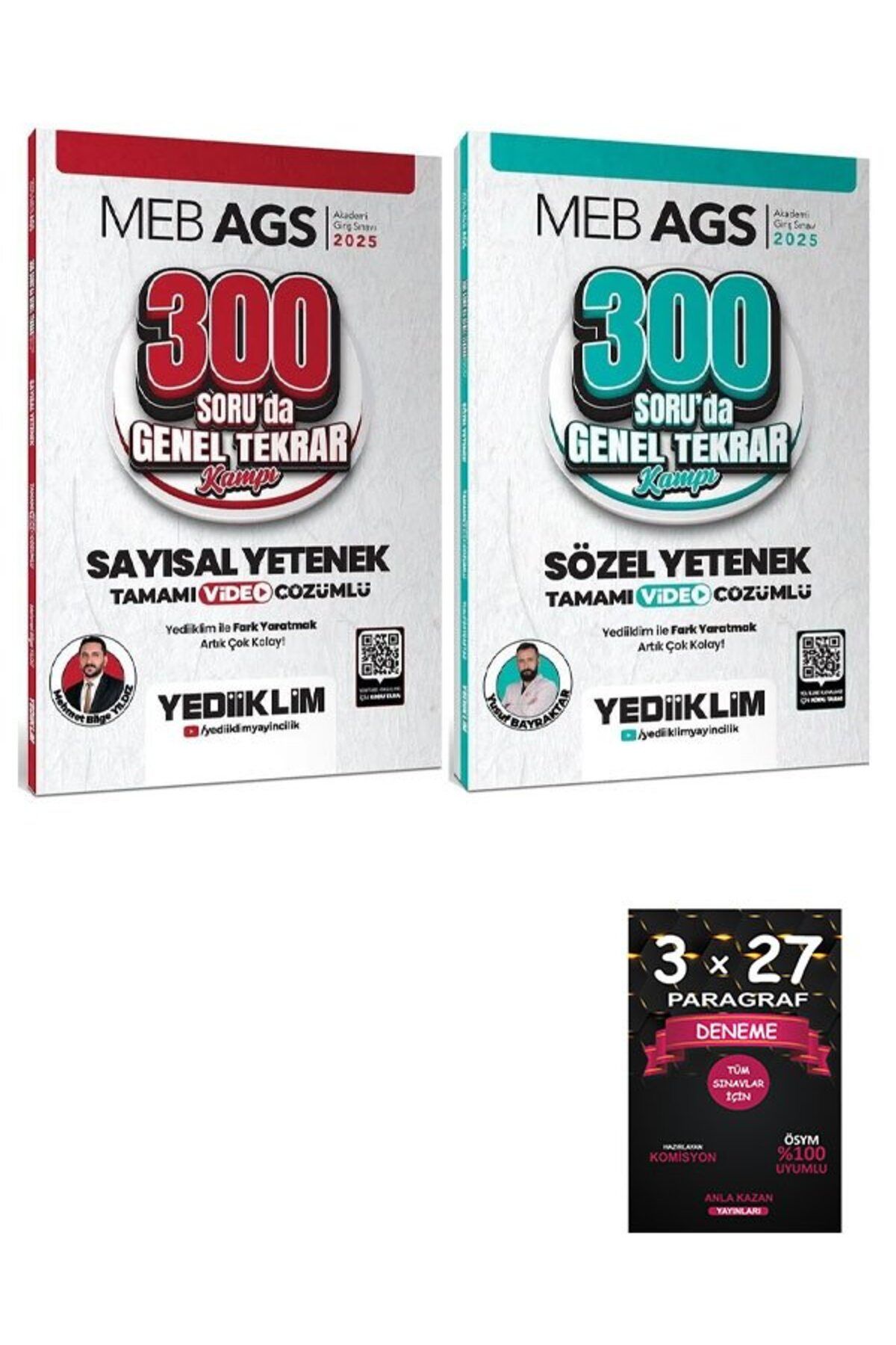 Yargı Yayınları Yediiklim 2025 MEB-AGS Sayısal + Sözel Yetenek 600 Soruda Genel Tekrar Kampı 2 li Set