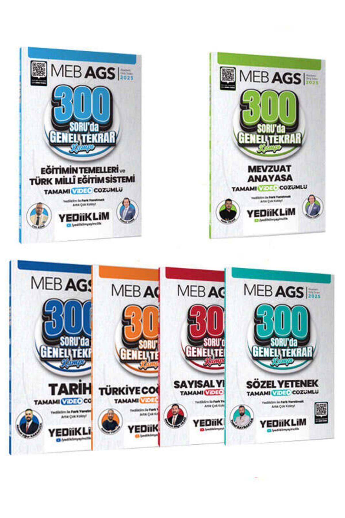 Yediiklim Yayınları Yediiklim Yayınları 2025 MEB-AGS Tüm Dersler 300 Soruda Tamamı Video Çözümlü Genel Tekrar Kamp Seti