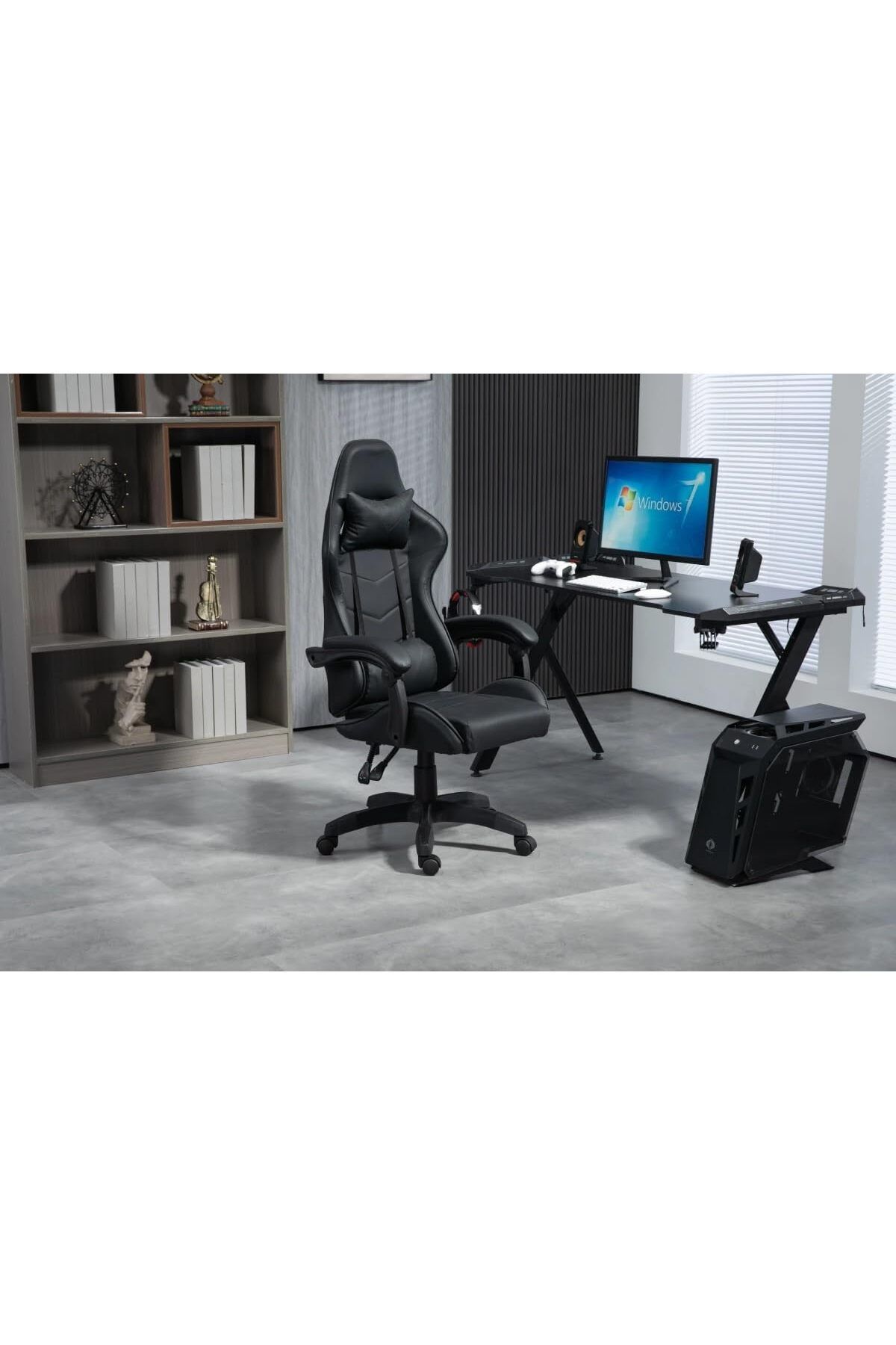 Woodies-Ergonomic High Back Gaming Chairs with Reclining and Height Adjustable Black Color 2
