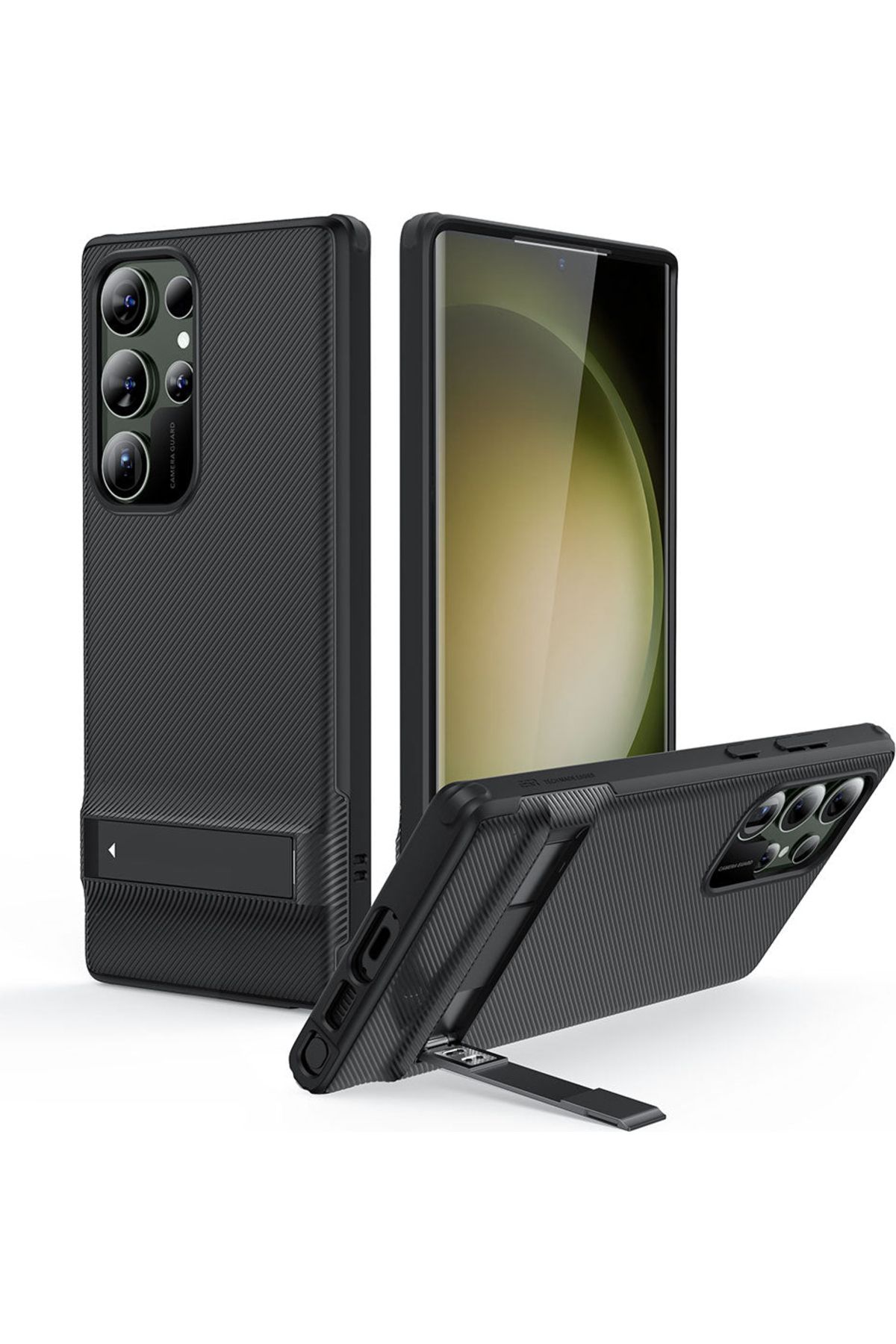 ESR Samsung S23 Ultra Kılıf Standlı Kickstand Silikon - Siyah