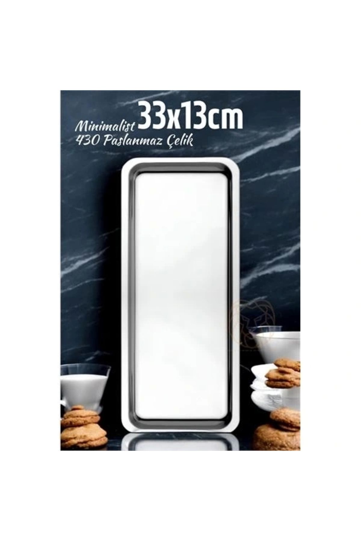 STOREMAX Sunum Tepsisi Çay Kahve Tepsisi 33x13 cm 430 Paslanmaz Çelik