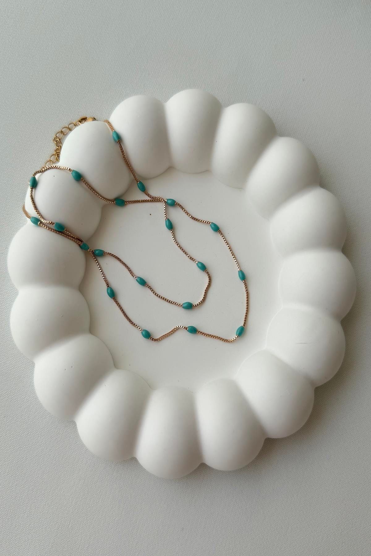 XUPING JEWELRY Xuping Mavi Mineli Kolye