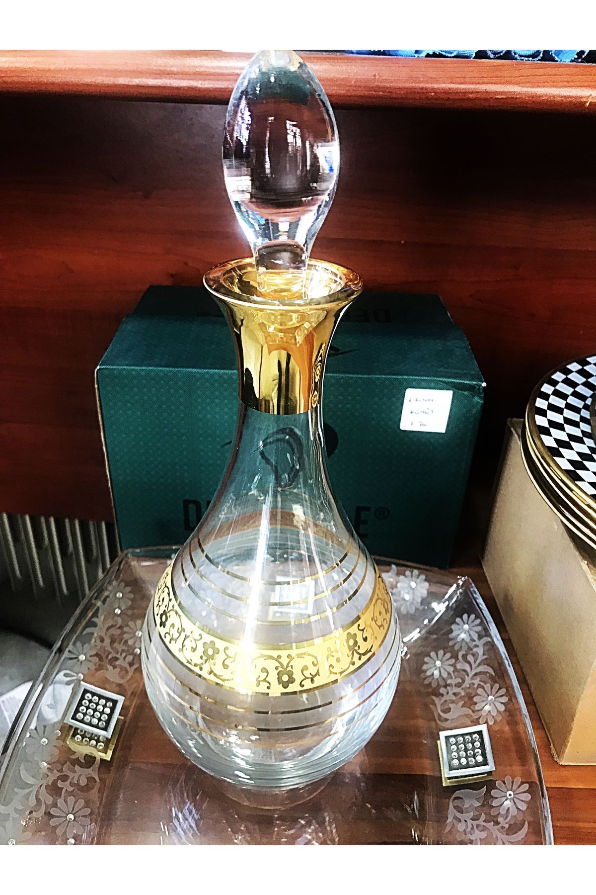 DECOSTYLE GOLD Paşabahçe El Işçiliği Desenli Mix gold Karaf 800-1000 cc
