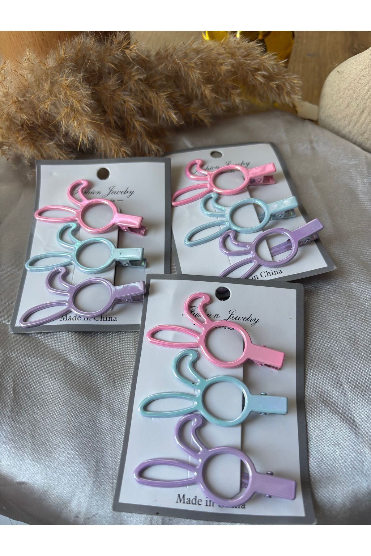 shop 3’lü Tavşan Yan Toka Set