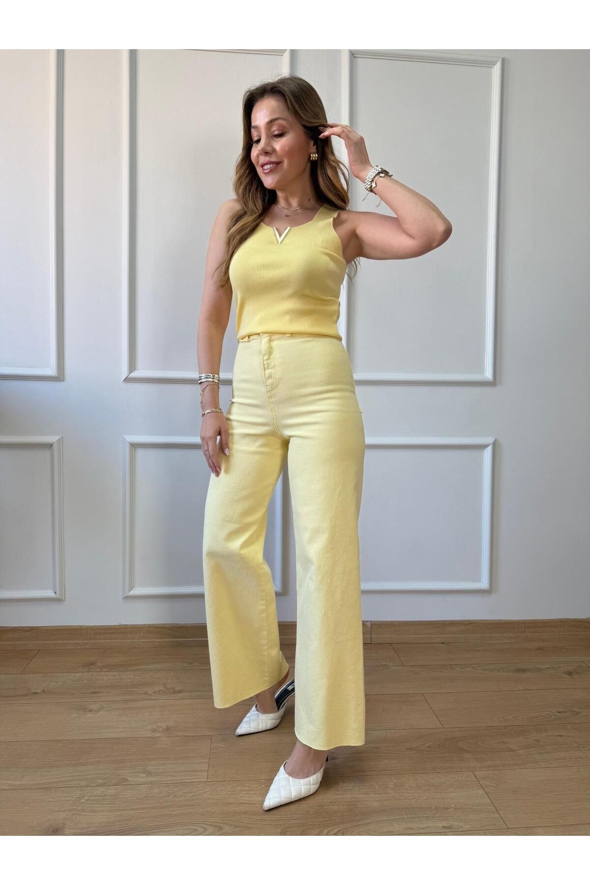Size Özgü Sarı Wide Leg Jean