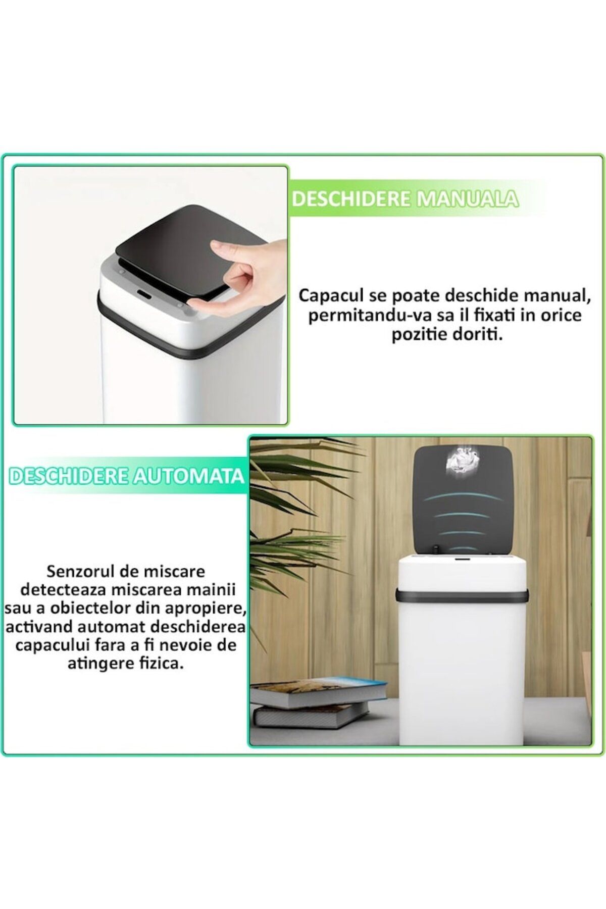 NEXTLY-NEXTLY 13l motion sensor trash can, manual/automatic opening in 0.3 seconds 3