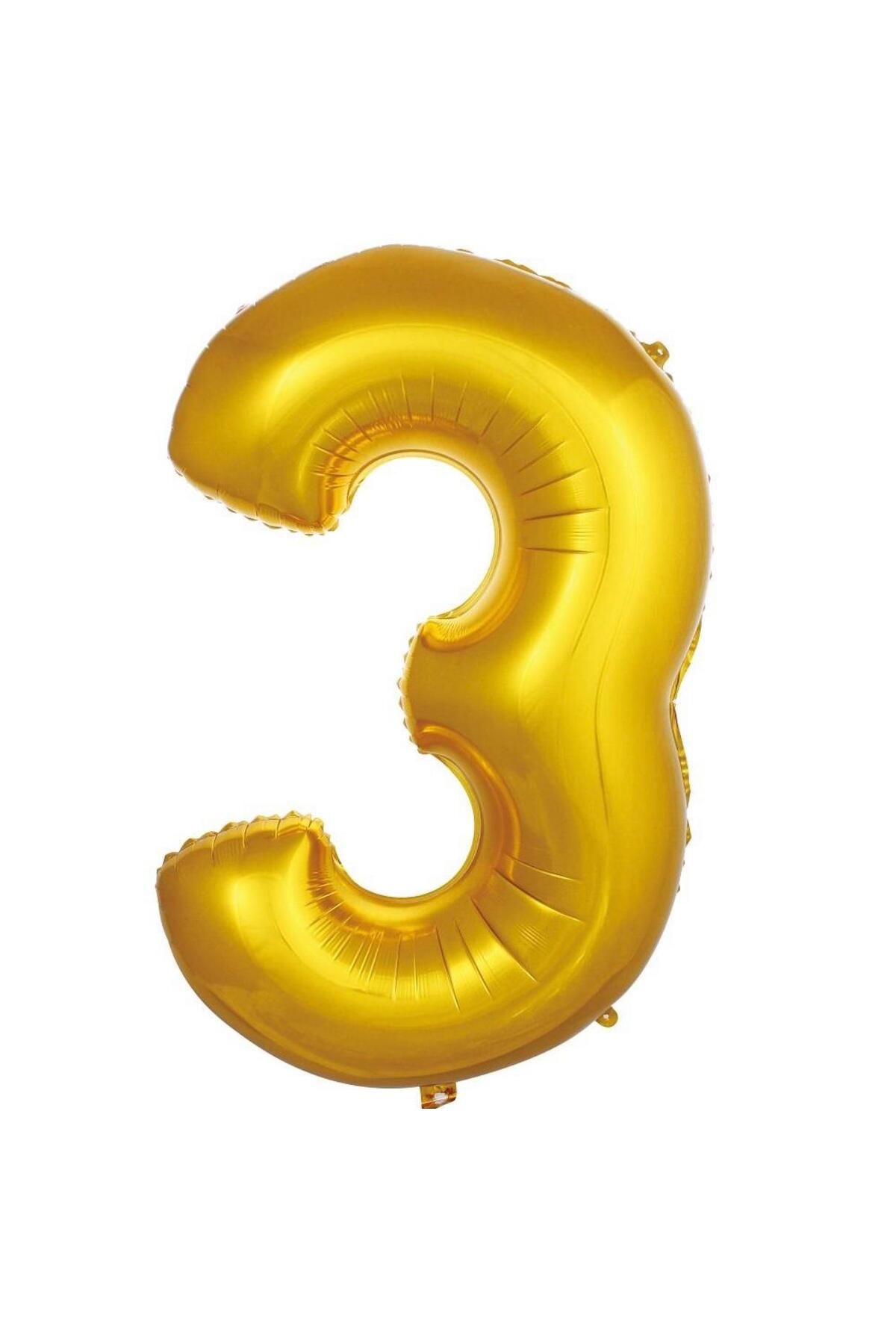 MİNAY 3 RAKAM FOLYO BALON ALTIN / GOLD RENK 40" 100cm