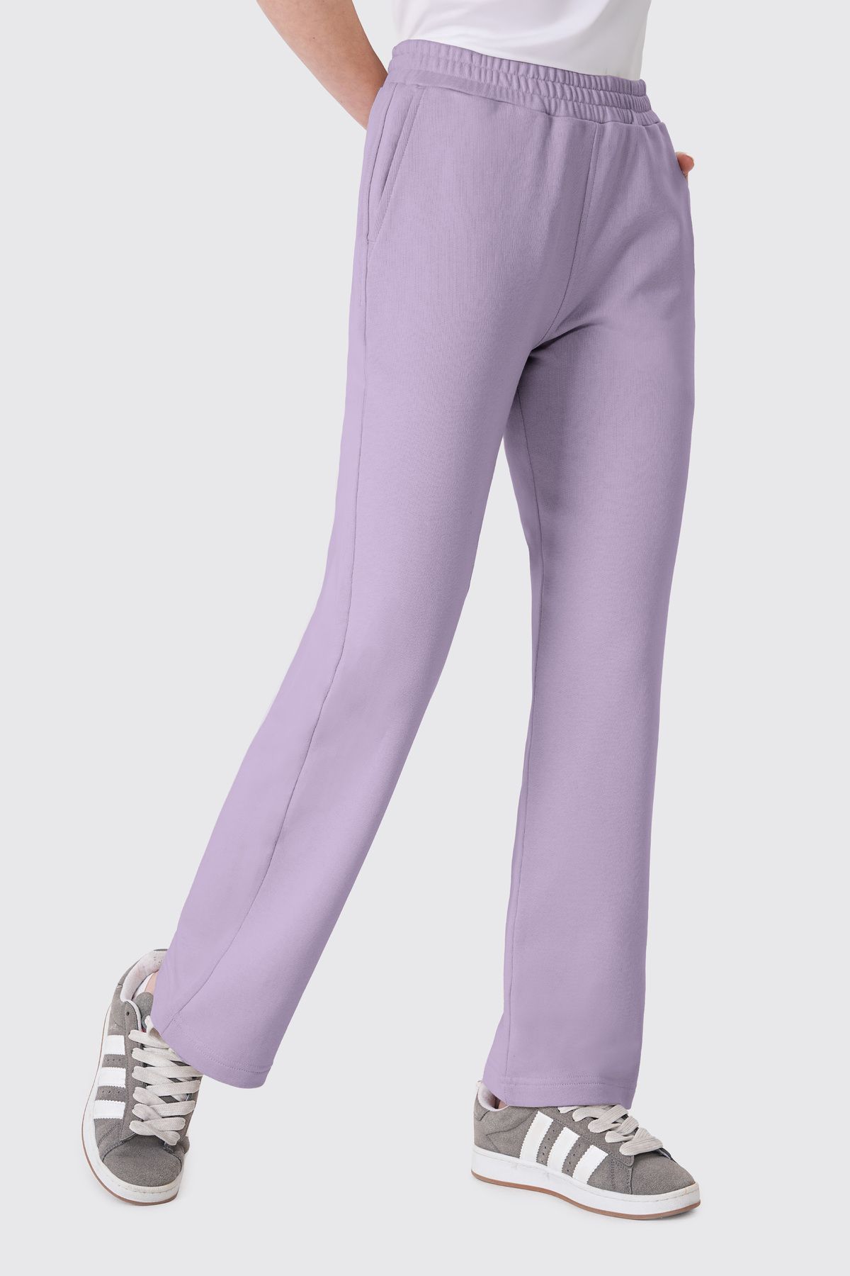 UNIQVIBE Organik Pamuklu Mor Kadın Straight Fit Eşofman