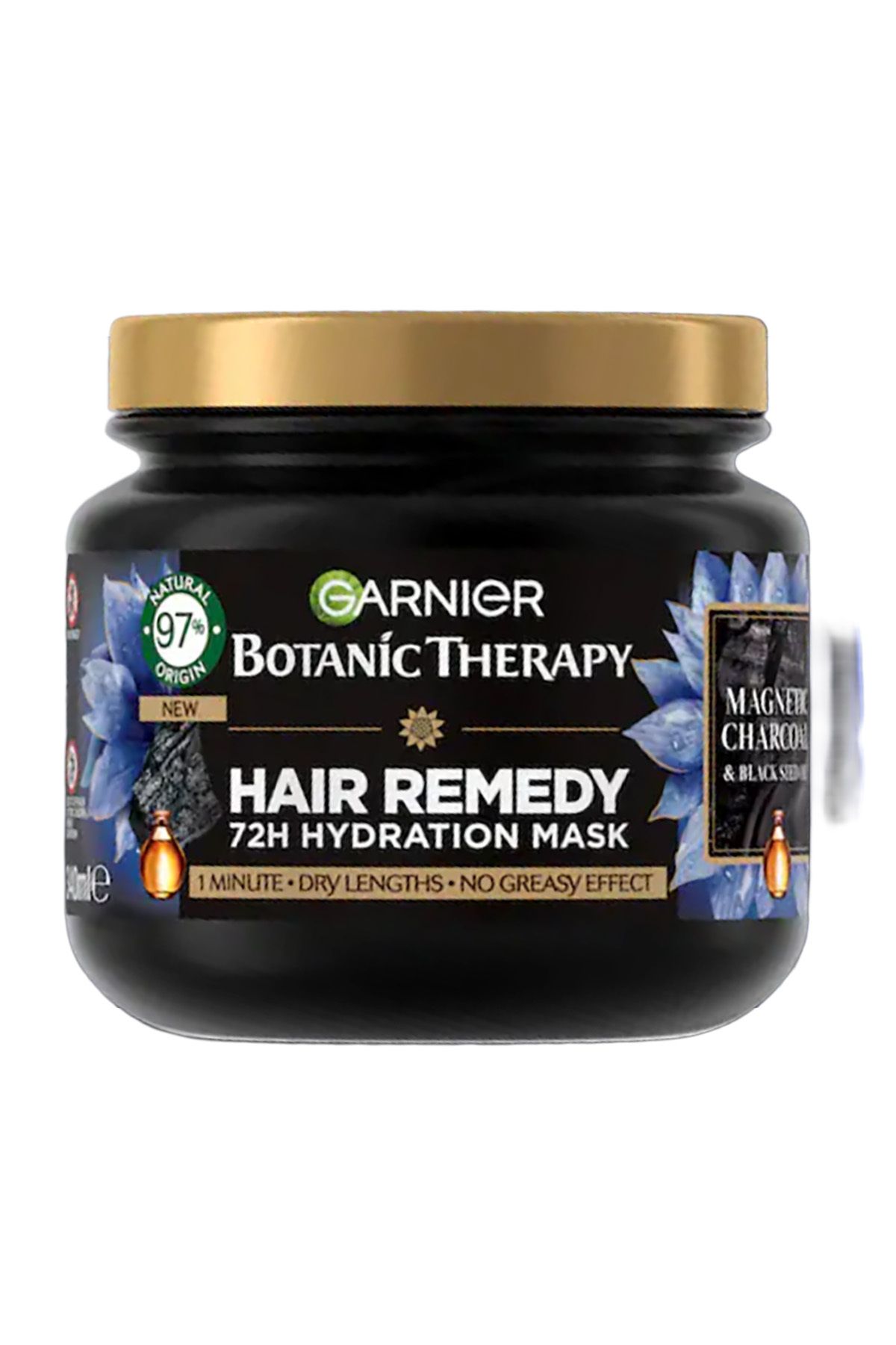 Garnier Mască Botanic Therapy Cu Cărbune Magnetic Ricin Și Ulei De Semințe Negre, 340 Ml Femeie - One Size