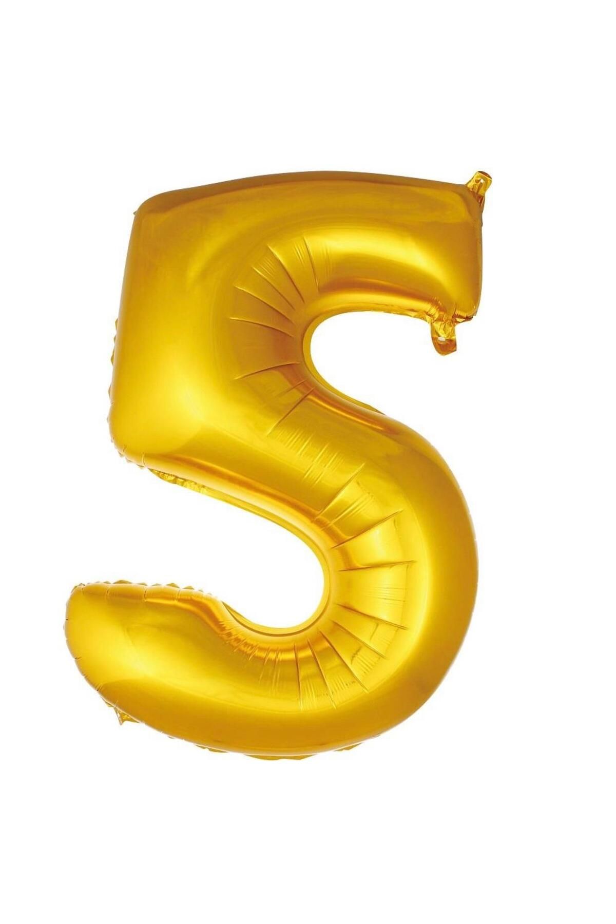 MİNAY 5 RAKAM FOLYO BALON ALTIN / GOLD RENK 40" 100cm