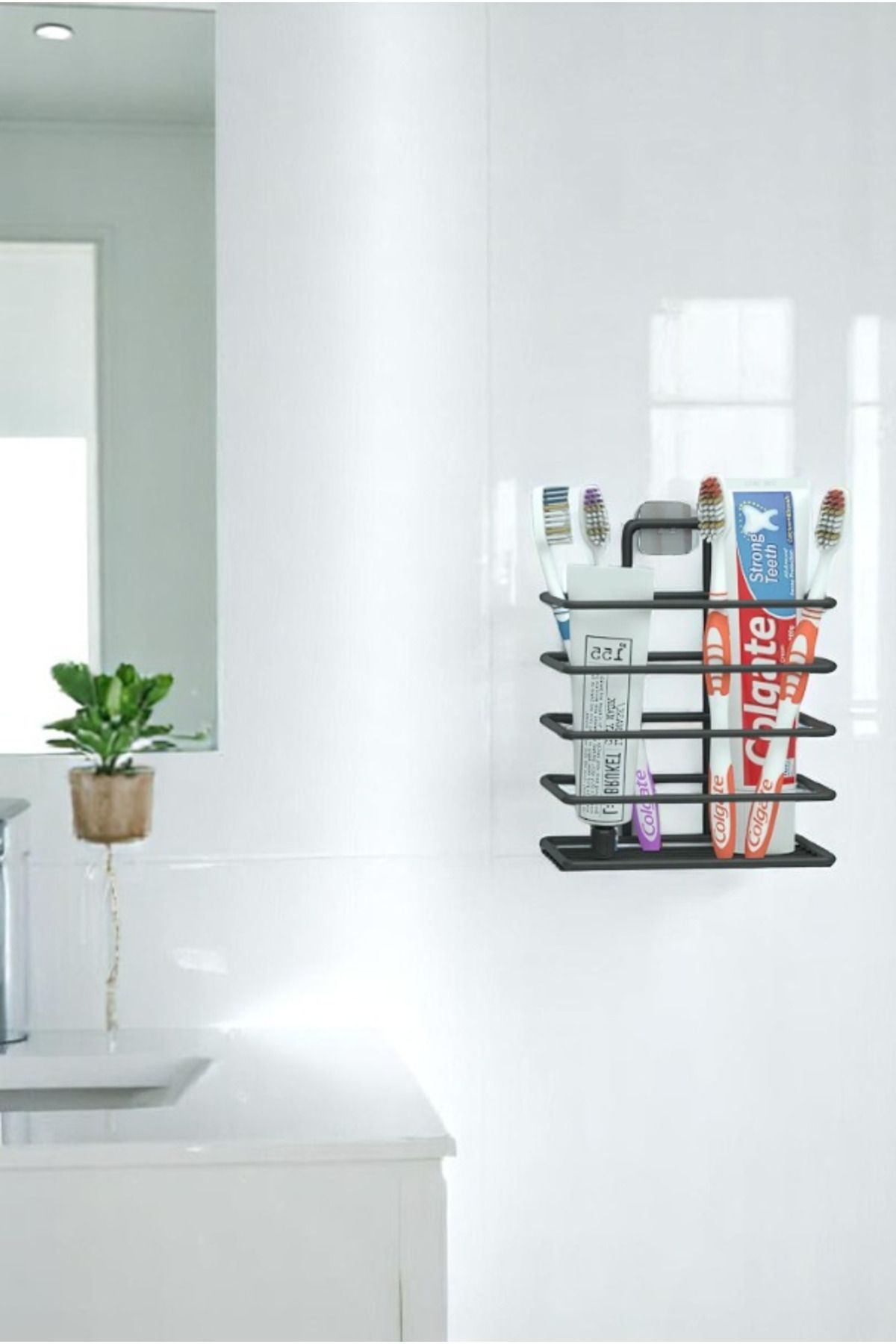 Magic Objects Yapışkanlı Diş Fırçalık, Yapışkanlı Tek Katlı Organizer