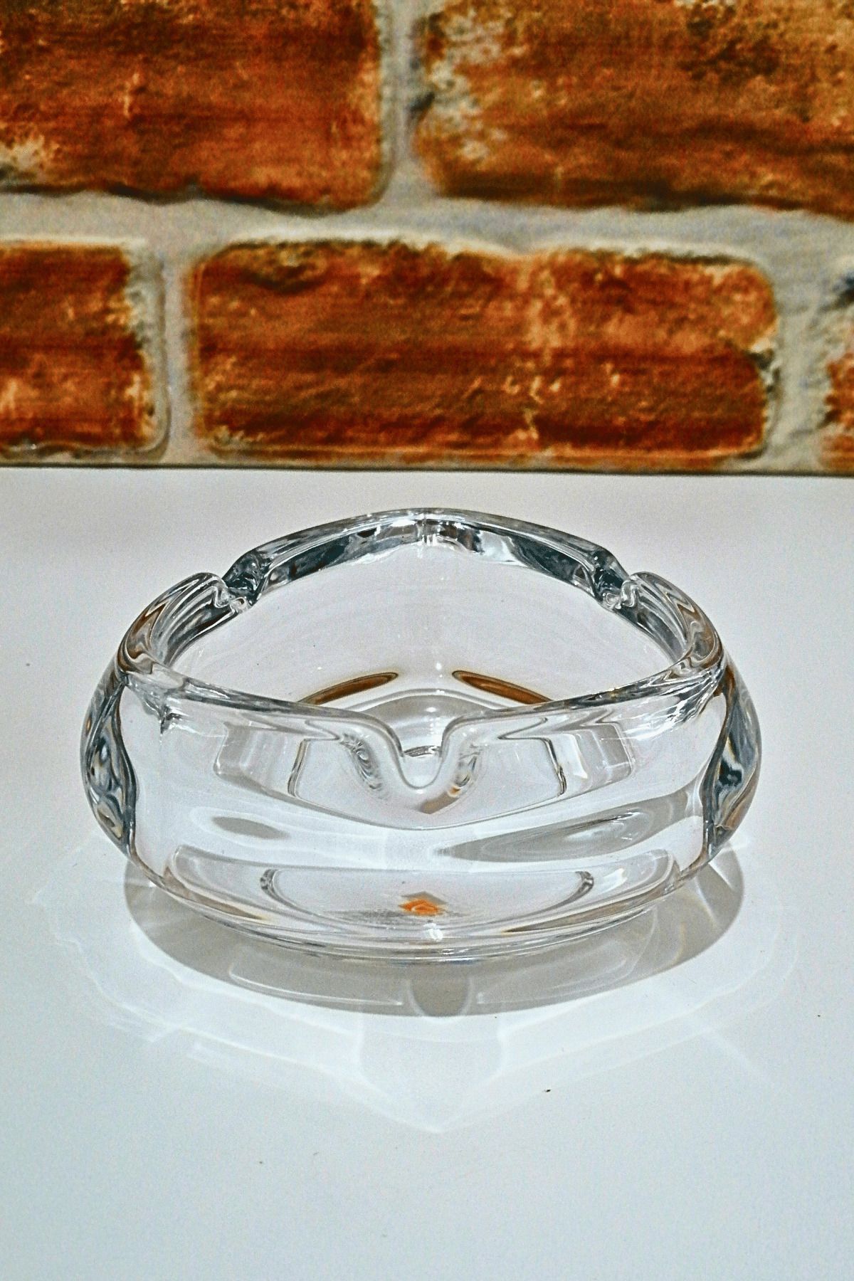 ELEGANCEV Dekoratif Cam Kül Tablası- Cam Küllük mod2(9,5 cmx 5 cm)