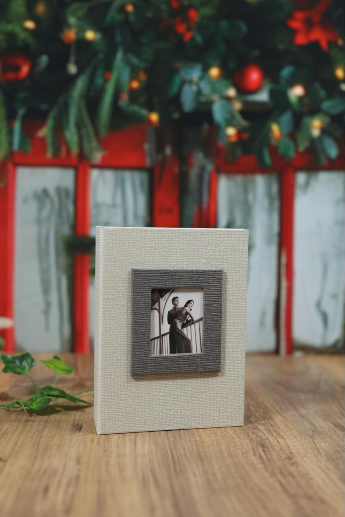 NRCN 10x15cm 100'lük Koton Desenli Lüks Fotoğraf Albümü (Krem)