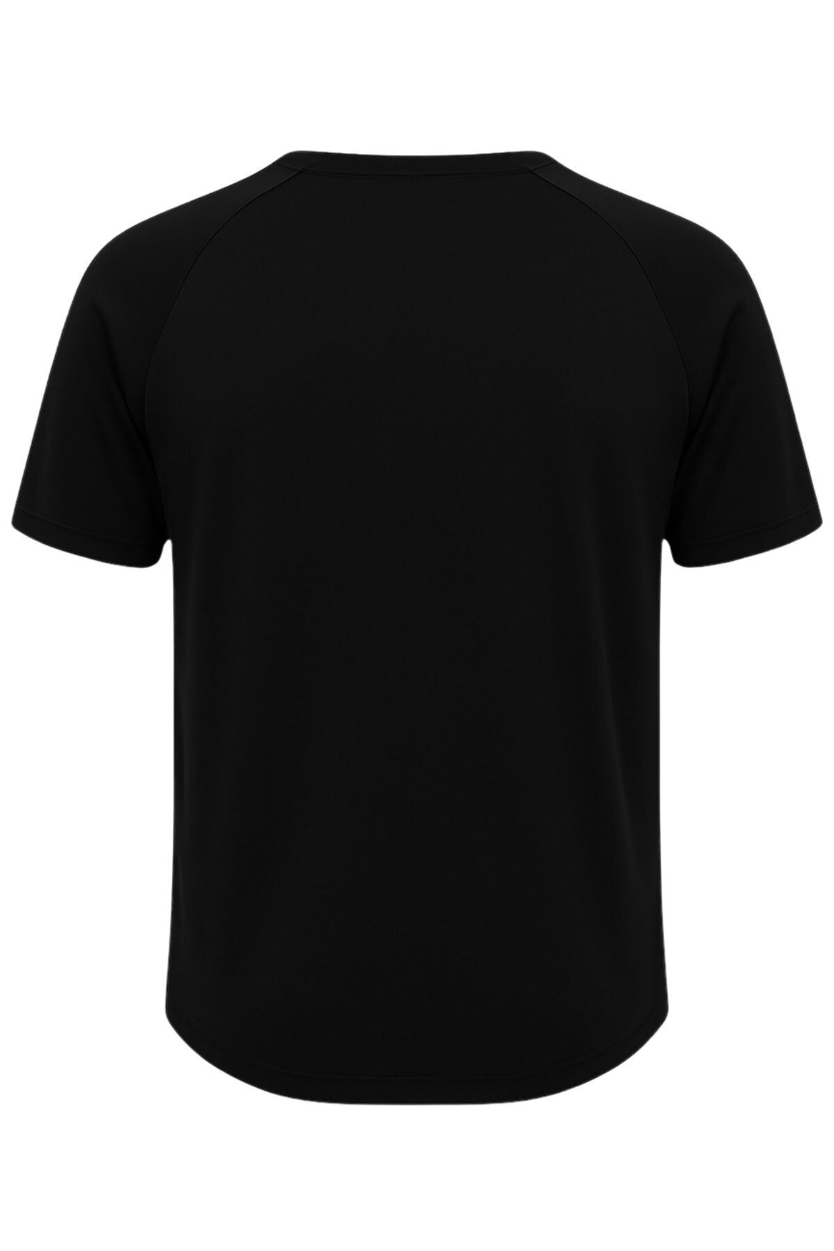 GHASSY CO. Ghassy Co. Erkek Reglan Oval Kesim %100 Pamuk Yumuşak Dokulu Bisiklet Yaka T-shirt