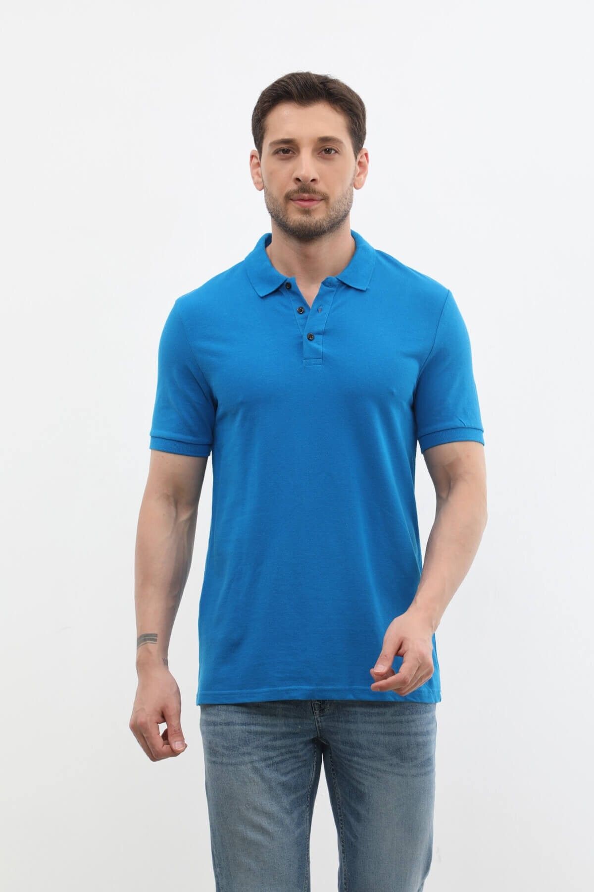 MARKAPIA-Men's Polo Neck 100% Cotton T-Shirt 3