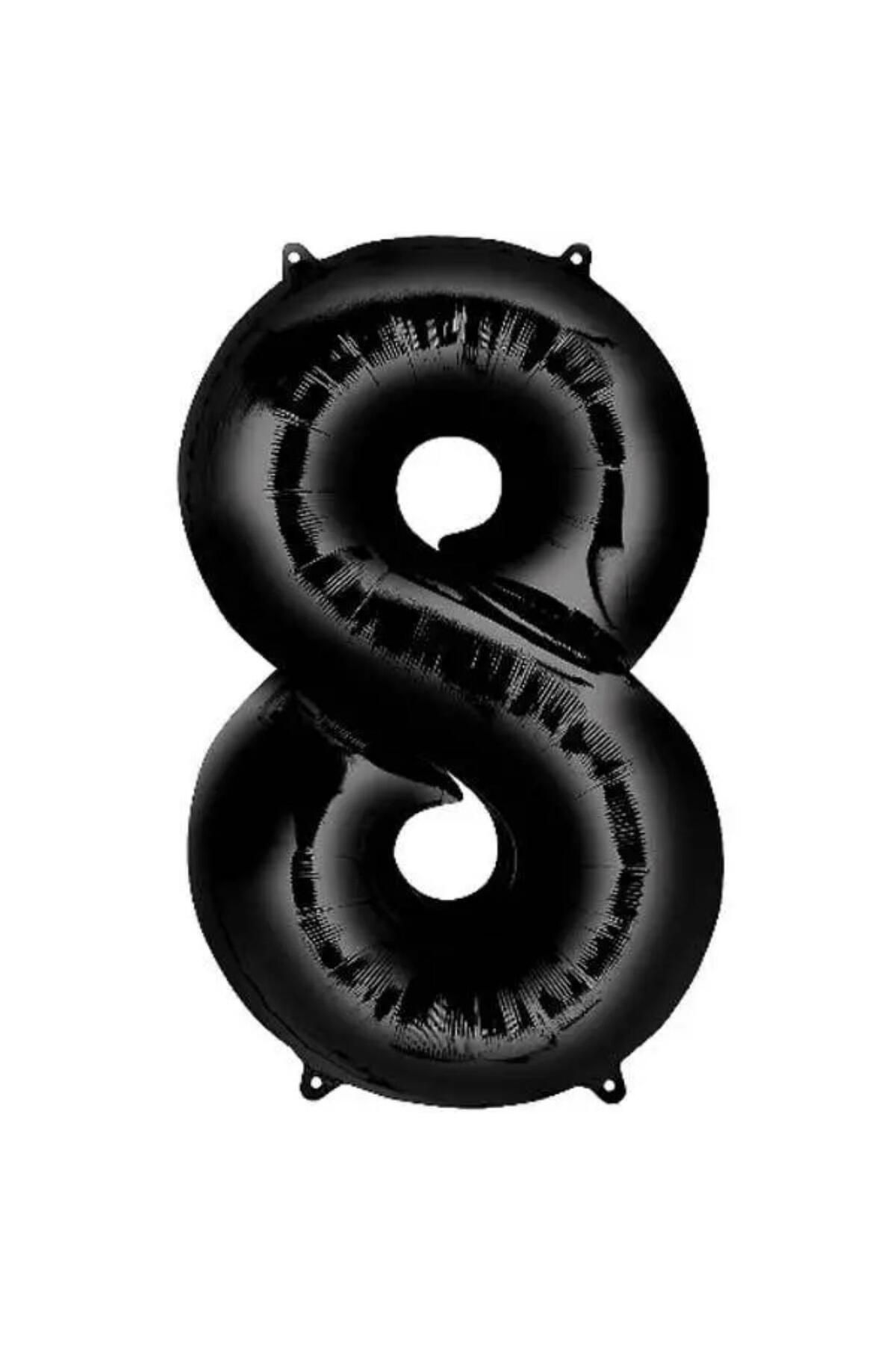 MİNAY 8 RAKAM FOLYO BALON SİYAH RENK 40" 100cm